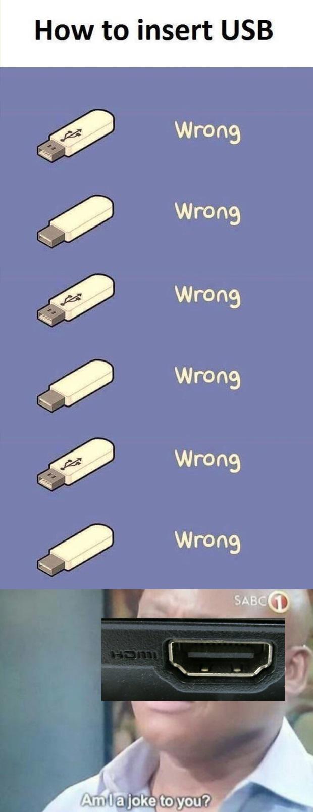 USBs ports are the Devil's work r/memes