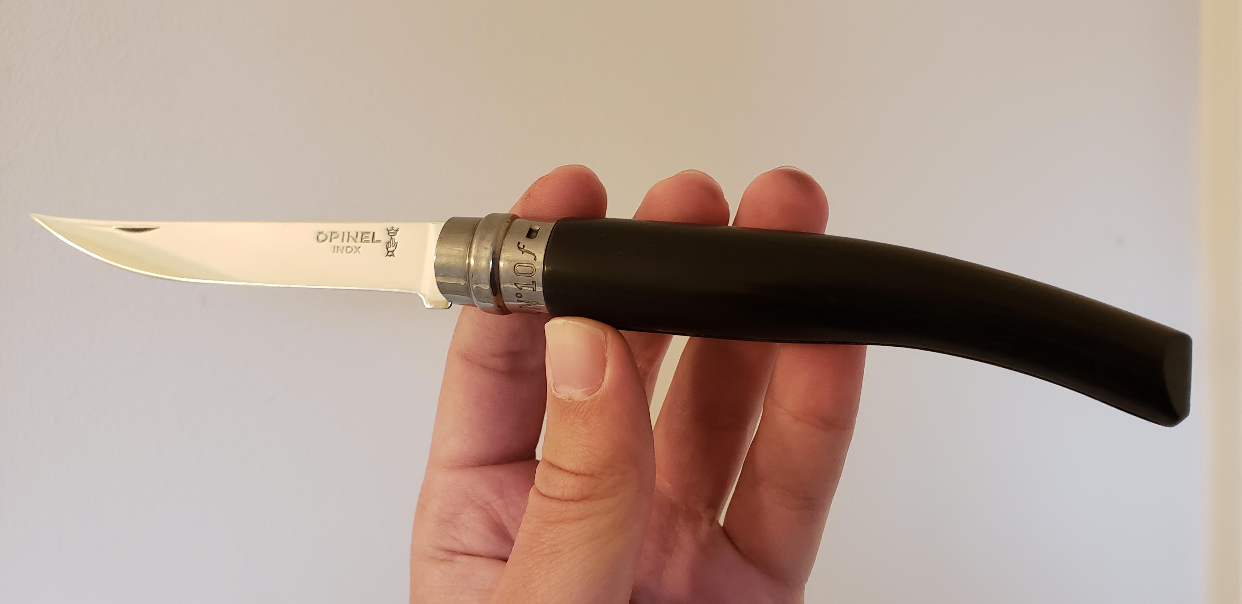 Opinel No.10 Slim. My go to food prep knife while out hiking. r/knives