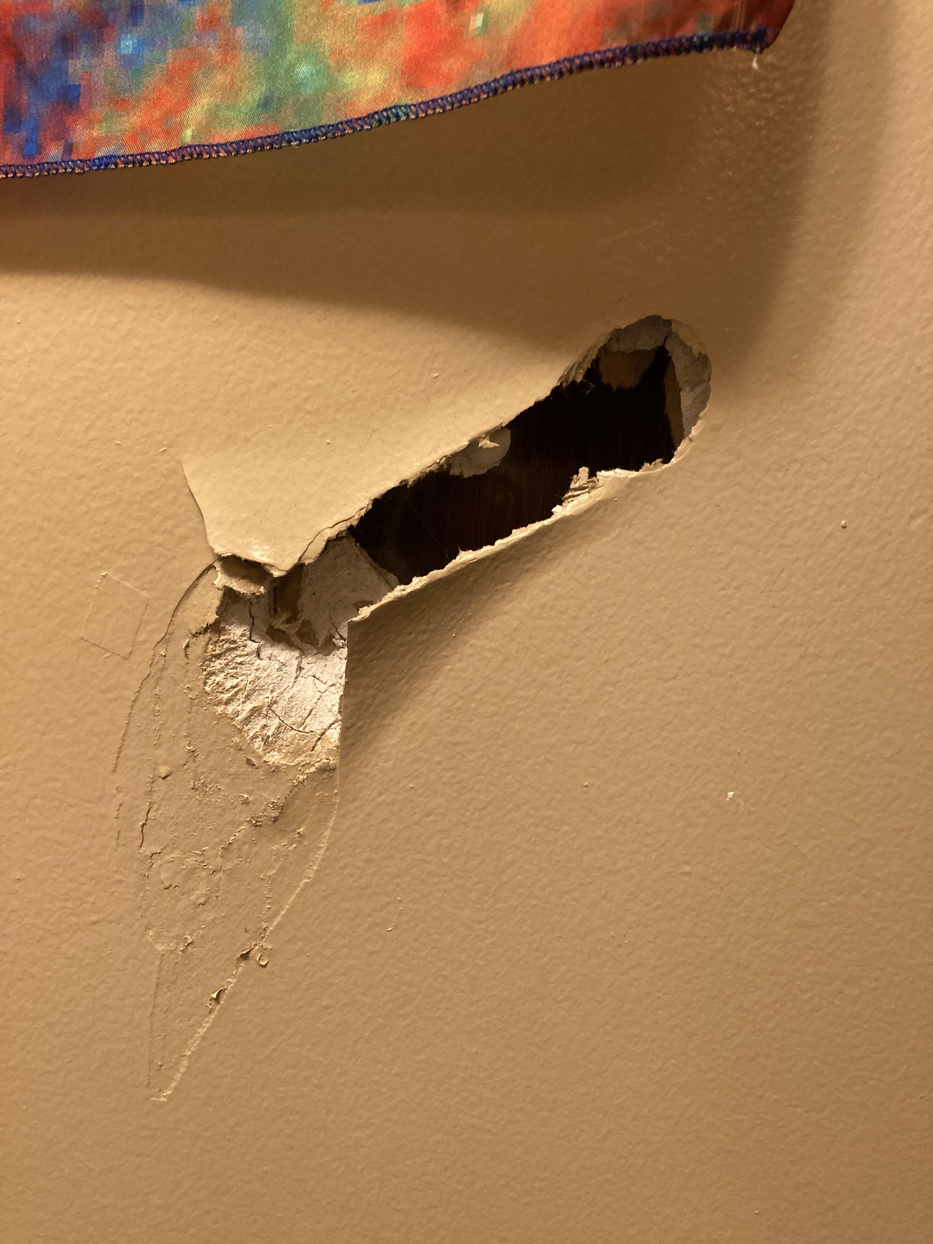 Hole in Bathroom wall Making a Penis. r/mildlyinteresting