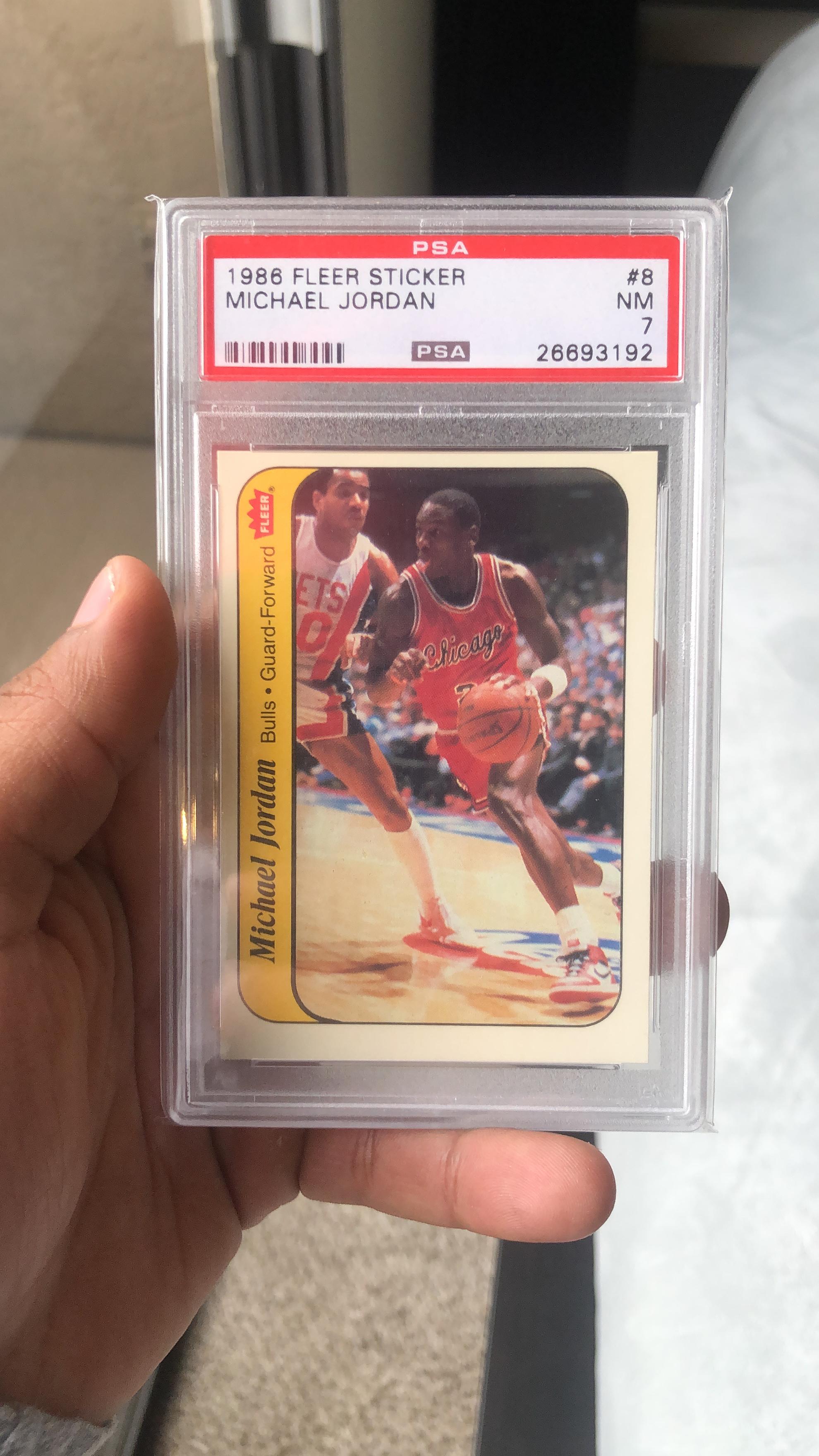 トレーディングカード 1986 Fleer Sticker BGS Michael Jordan Corners Surface RC 8