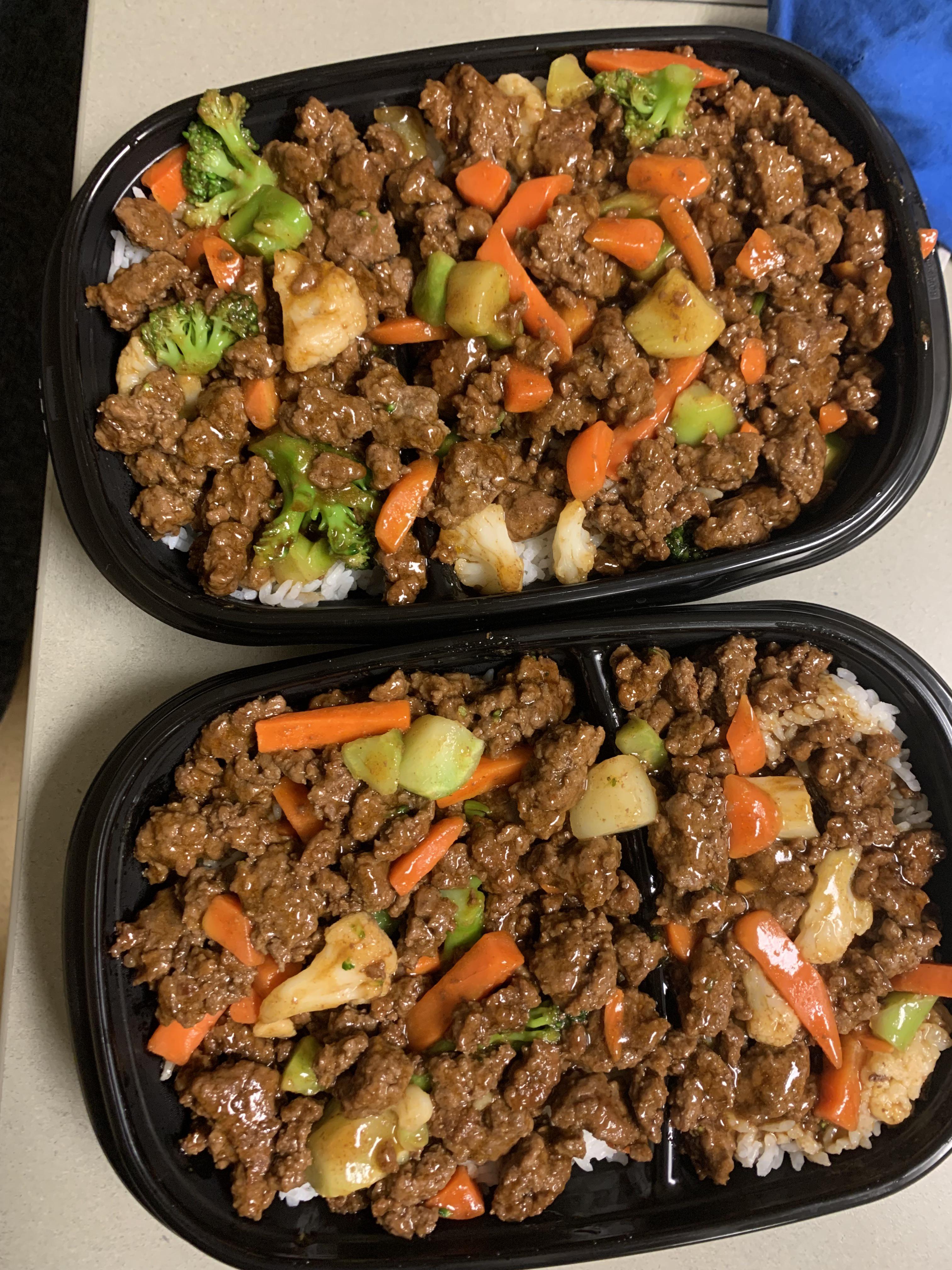 My first attempt at meal prep. Teriyaki beef with veggies and rice