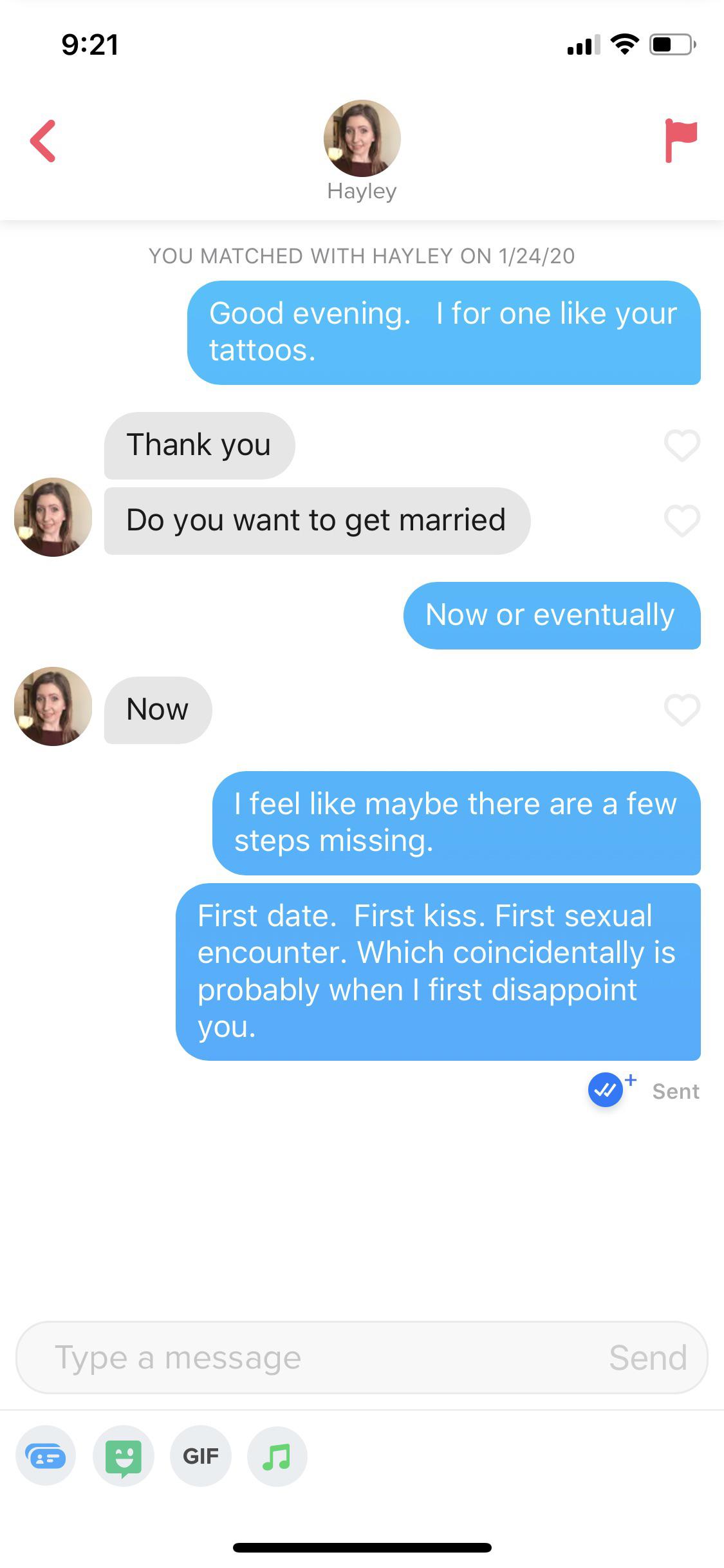 My favorite tinder interaction. r/Tinder