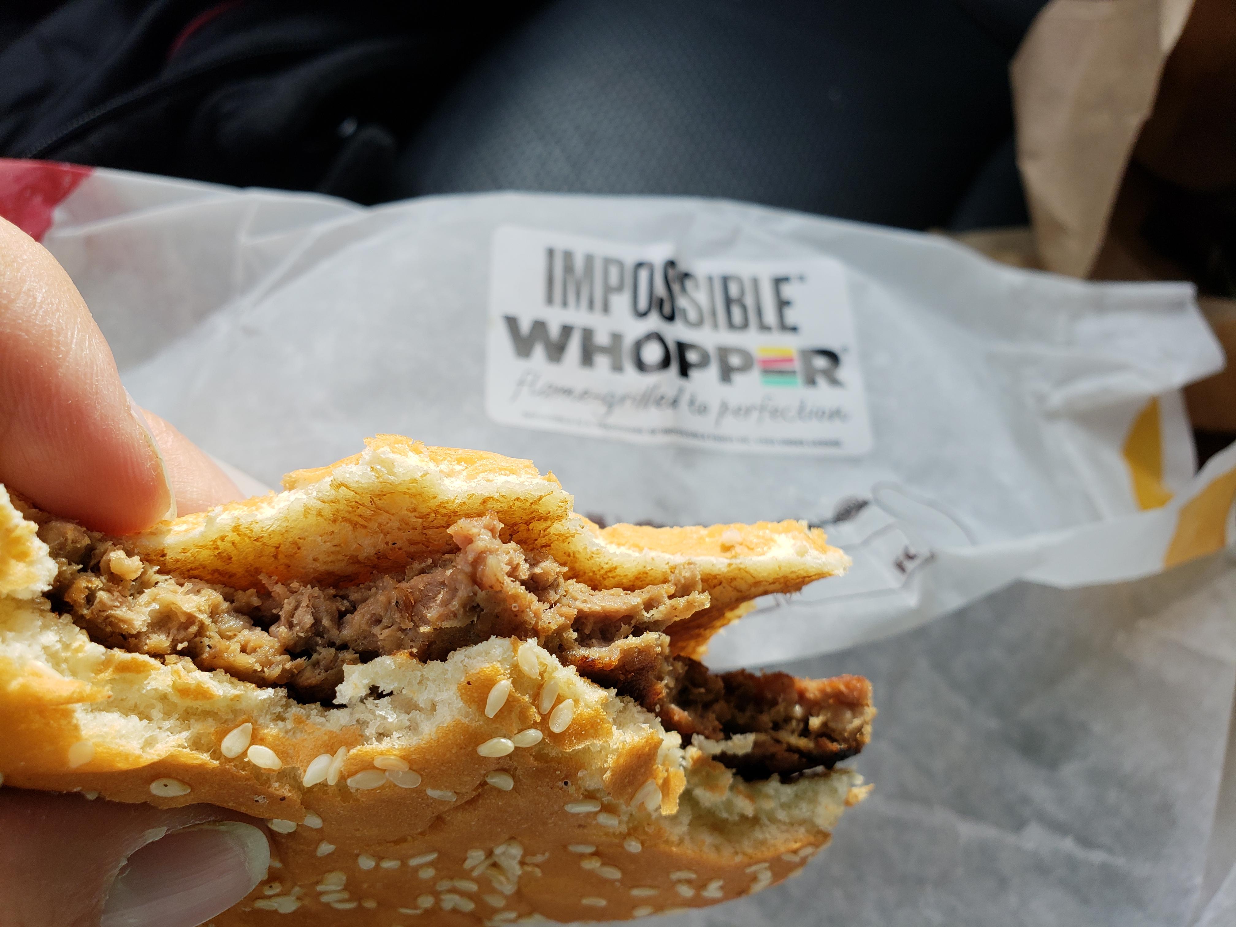 Had impossible whopper from burger king today... incredible! r/vegan