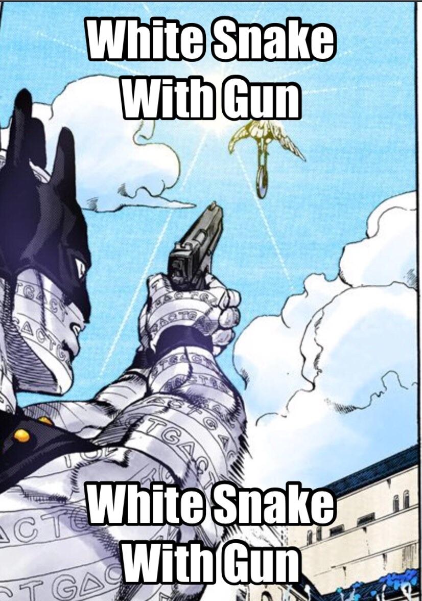 White Snake With A Gun r/ShitPostCrusaders
