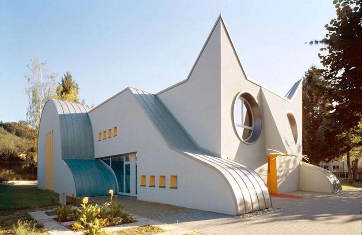 cat shaped building bizarre and cute