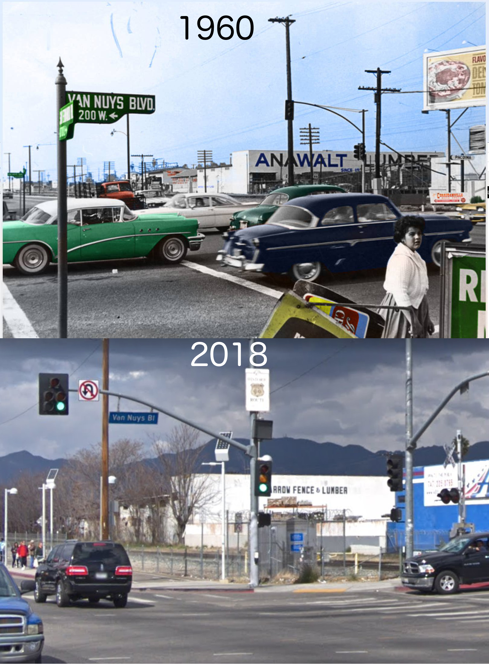 San Fernando Valley Lumber Yard and Train Tracks still a feature of the