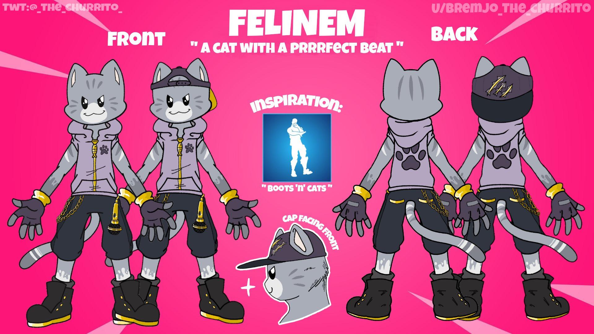 [CONCEPT] FELINEM Inspired in the "Boots 'n' Cats" battlepass emote