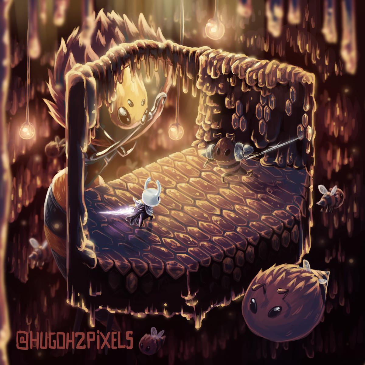 Hive Knight Battle Isometric Fanart r/HollowKnight