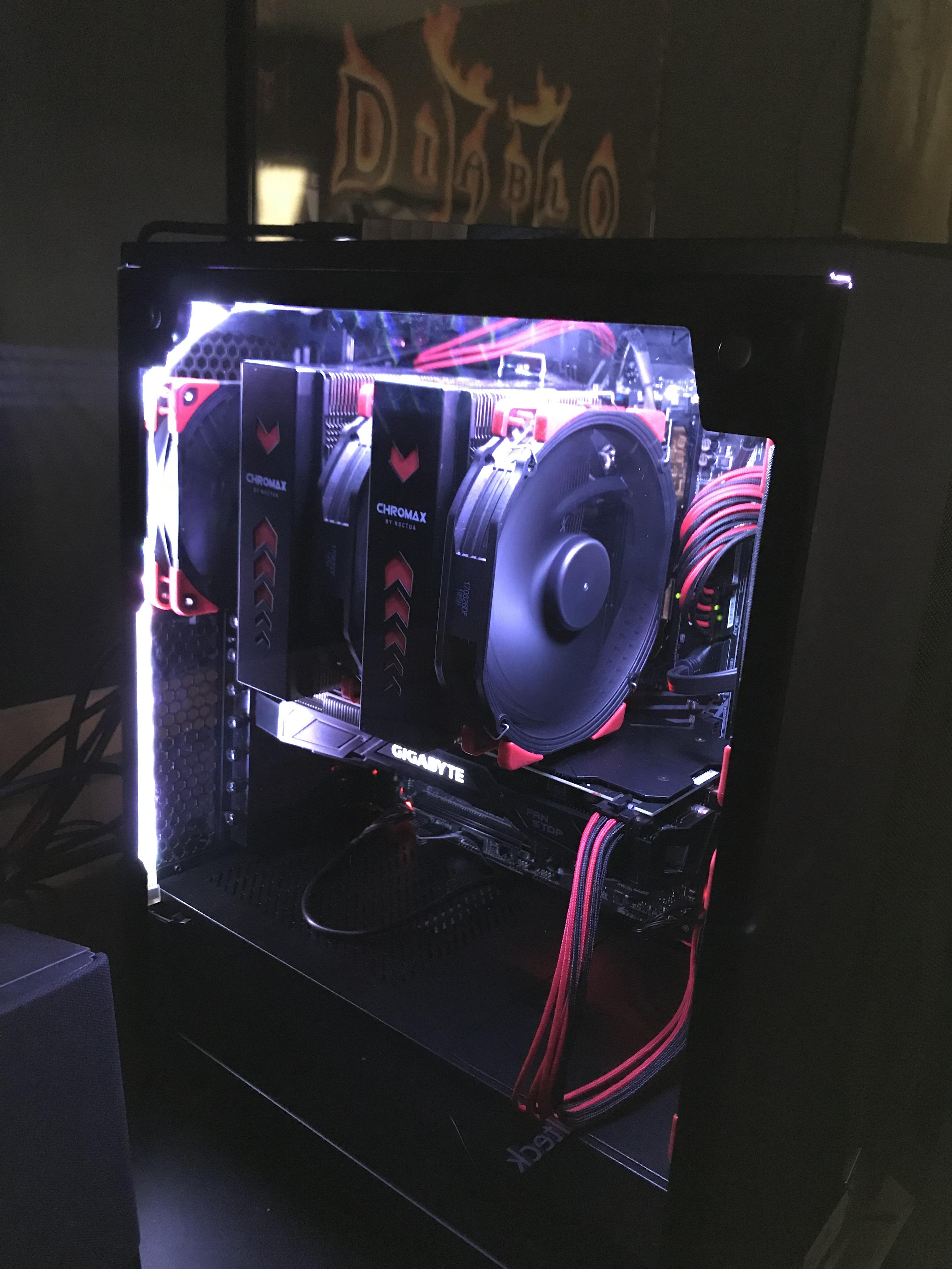 My first build. 8700k/16gb ram/gtx 1080/Noctua NHD15 cpu cooler