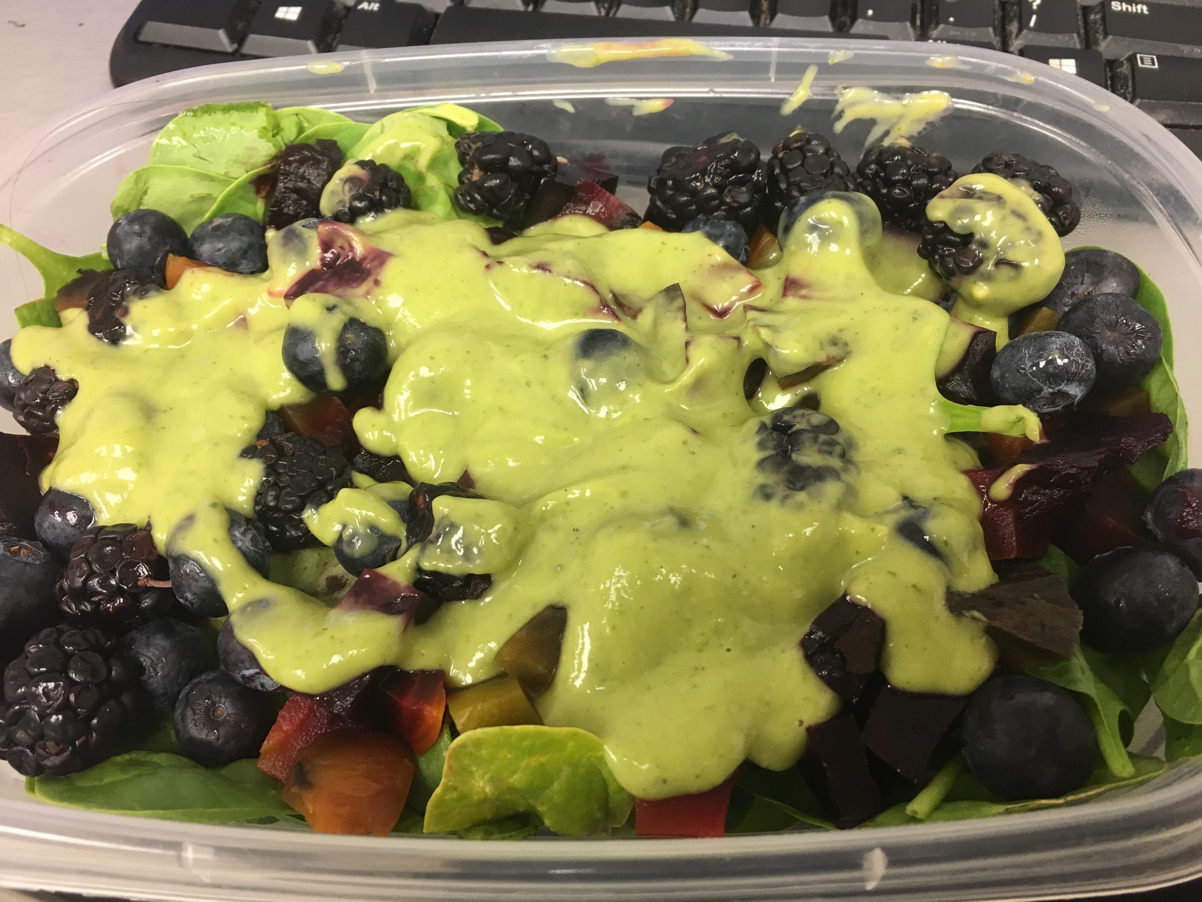 I love this salad with an avocado vinaigrette! 135 calories! r