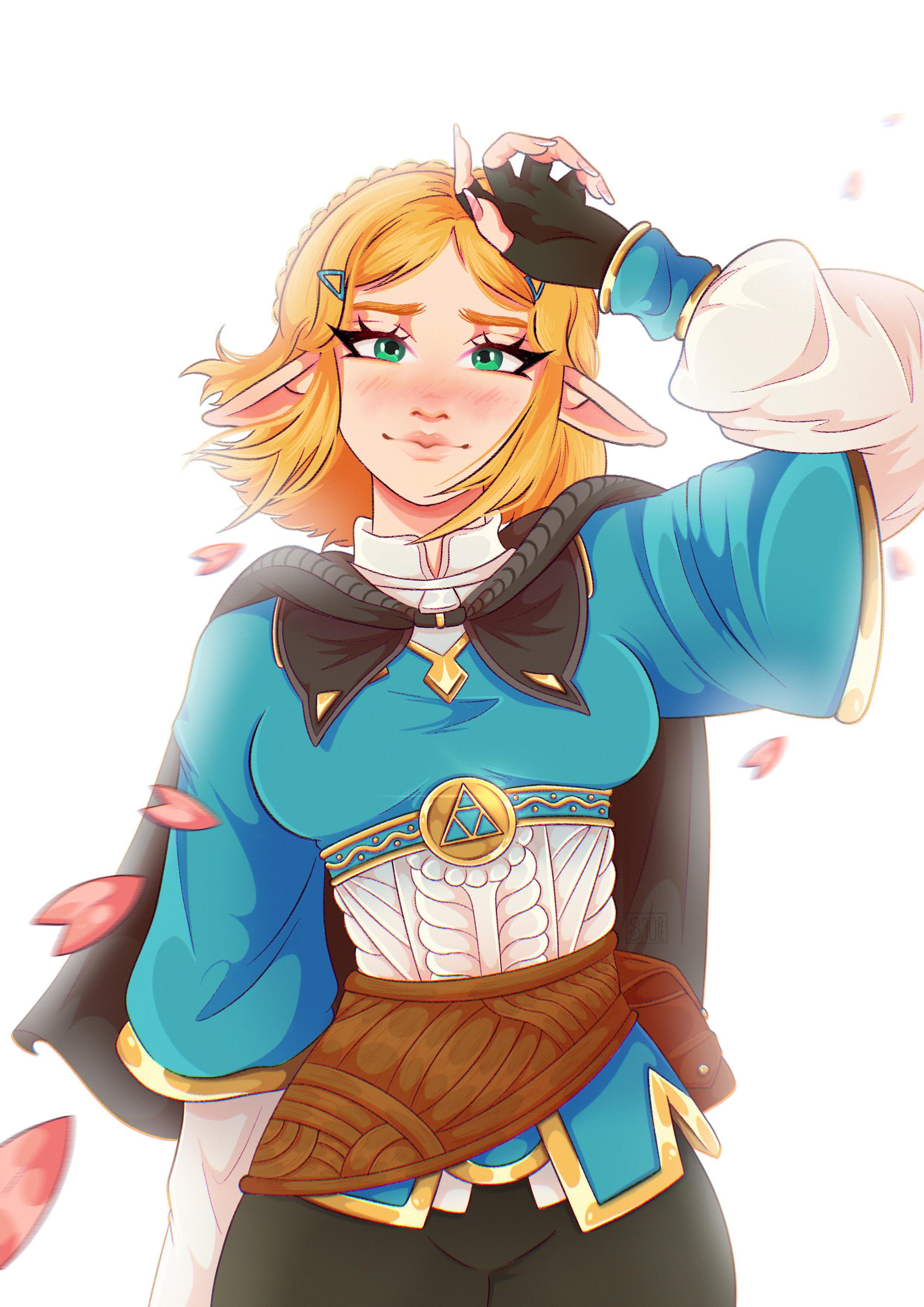 [OC] Zelda Fanart I did recently!💗 r/zelda