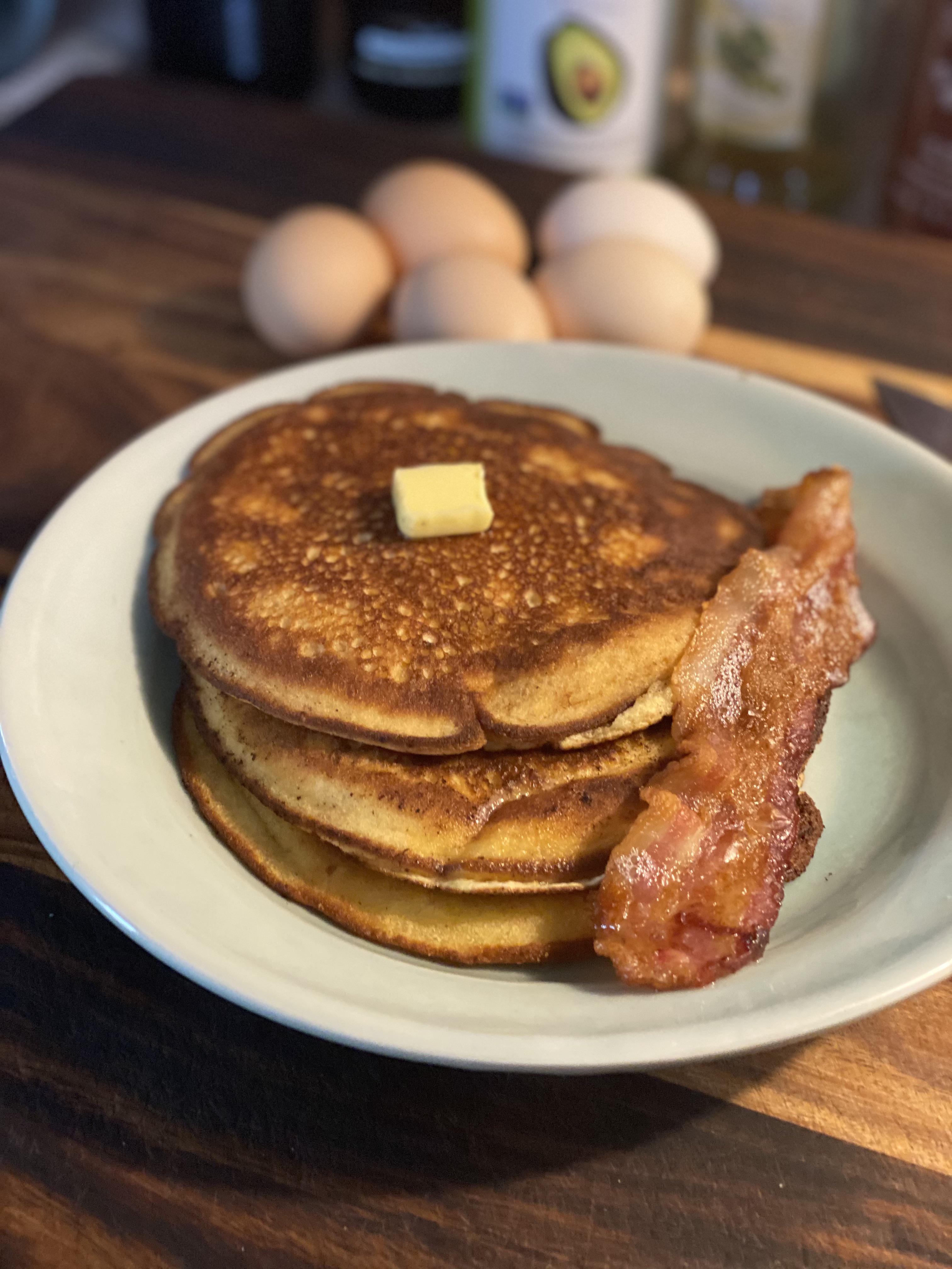A different way to have eggs for breakfast ) almond flour keto pancakes, 3g net. Super