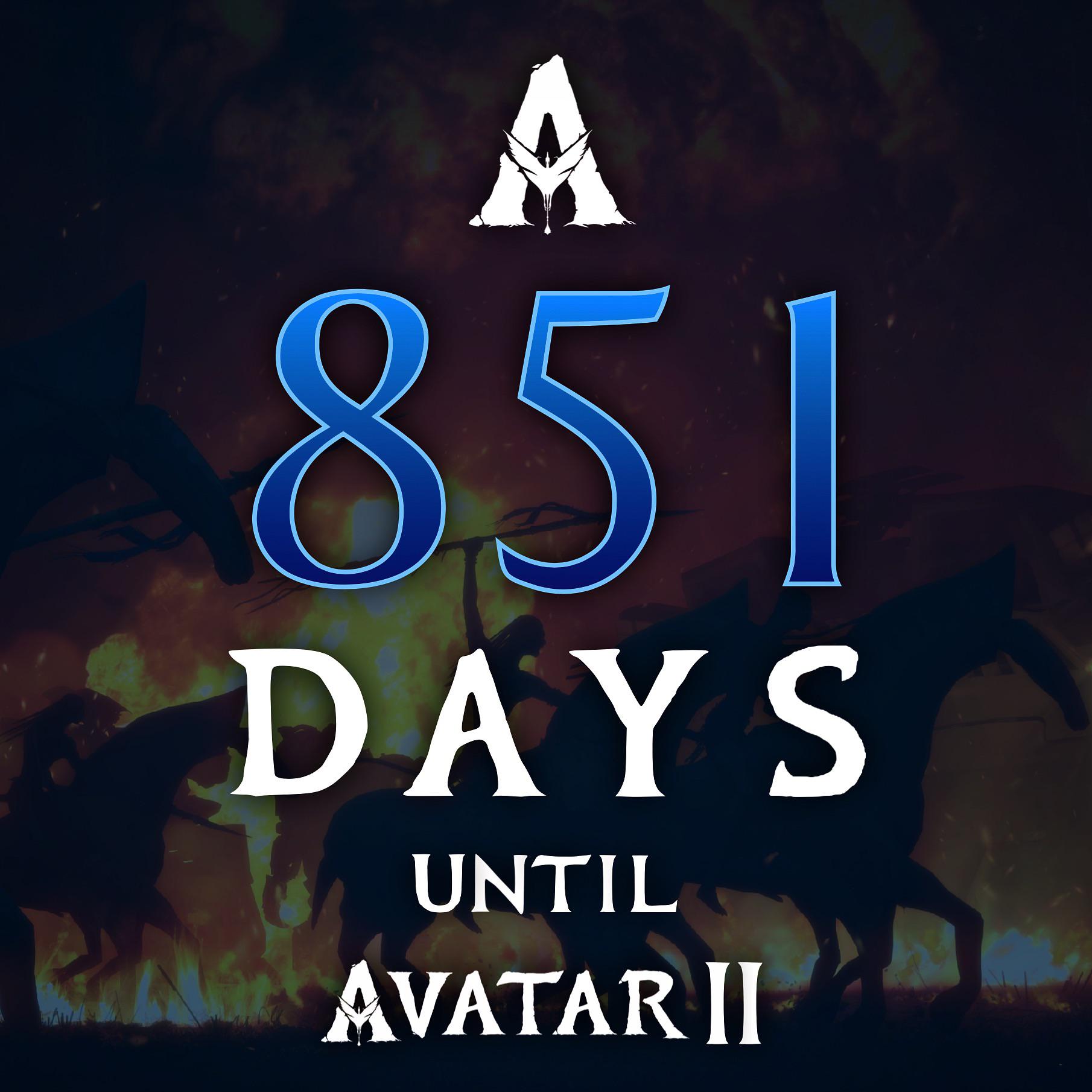 851 days until the release of Avatar II on December 16