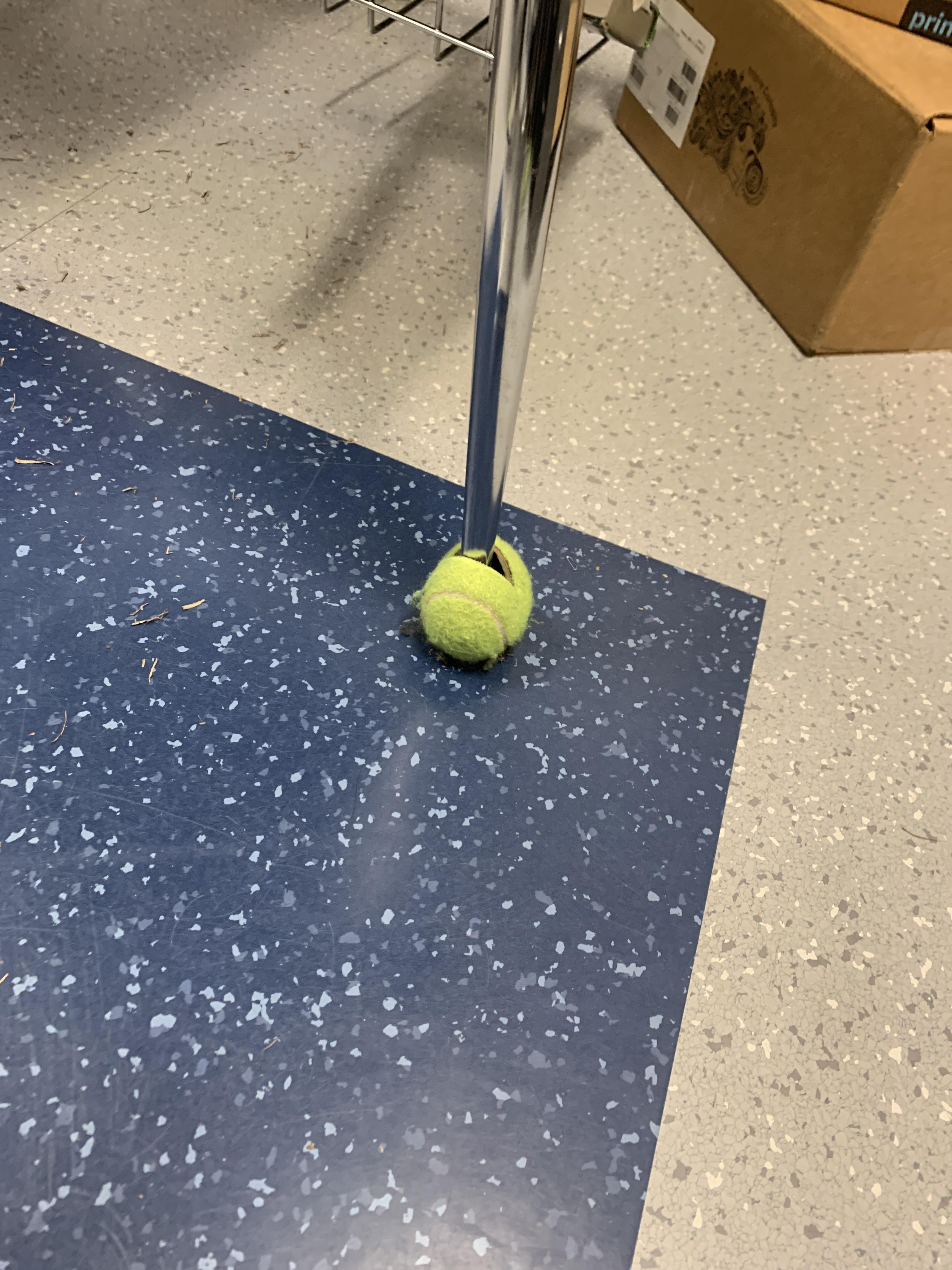 The weird tennis balls on my schools desks r/notinteresting