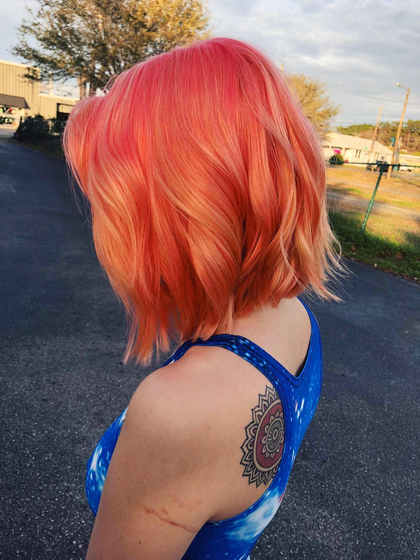 First time getting my hair bleached/dyed. Done by a friend, I'm