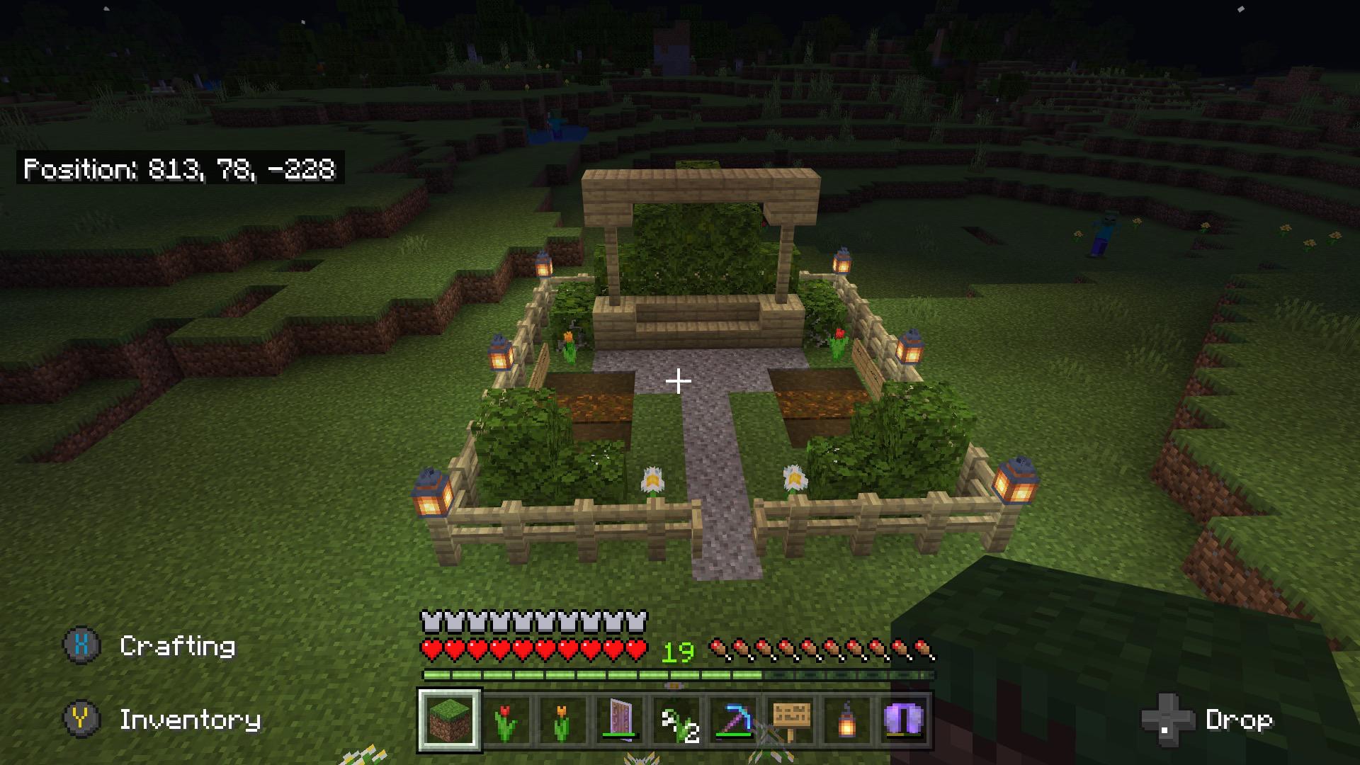 This grave I made for my pets. I accidentally used /kill e ( r