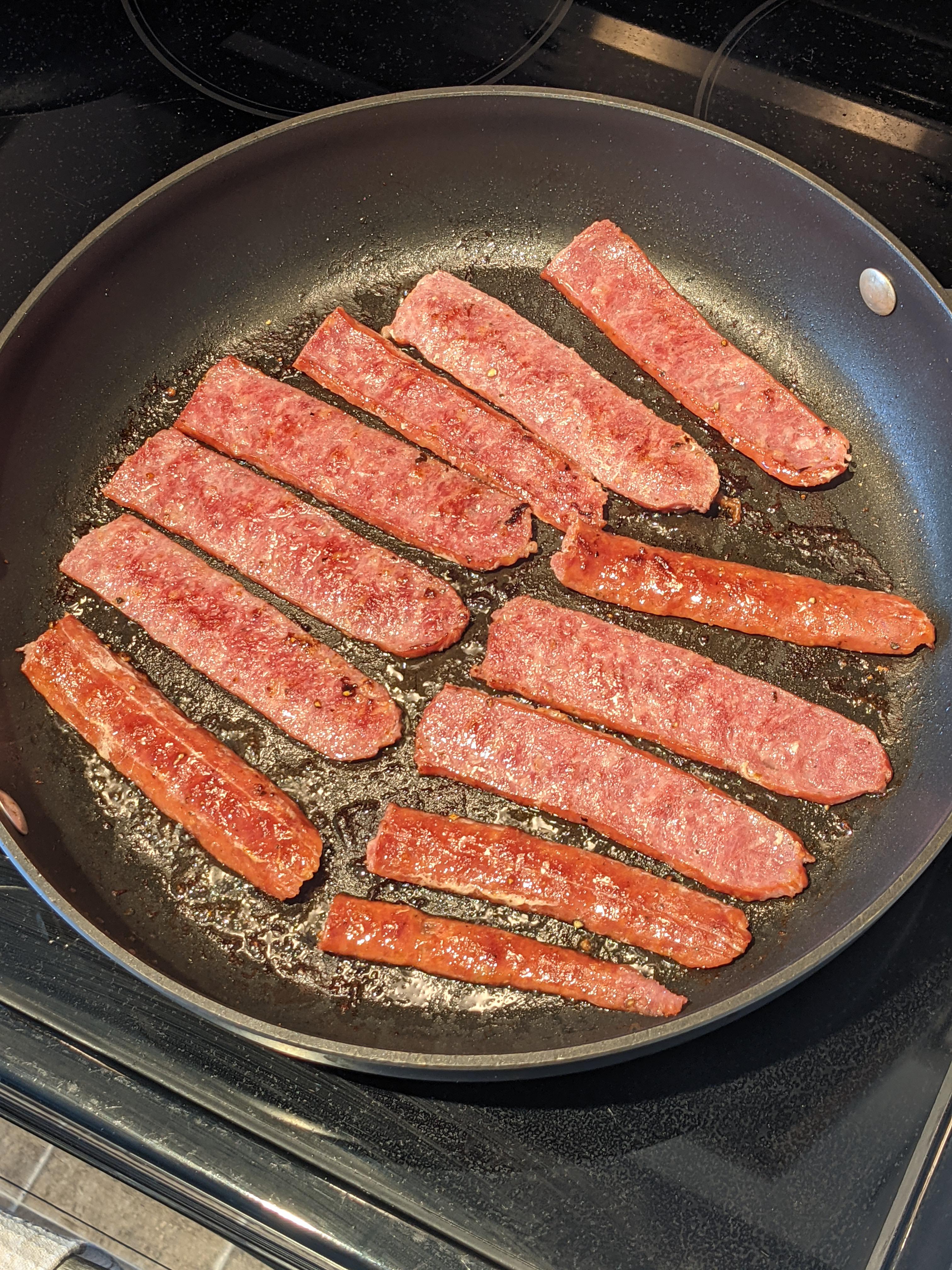 *I made* Winkler Mennonite Farmers Sausage that I cut up like Bacon and