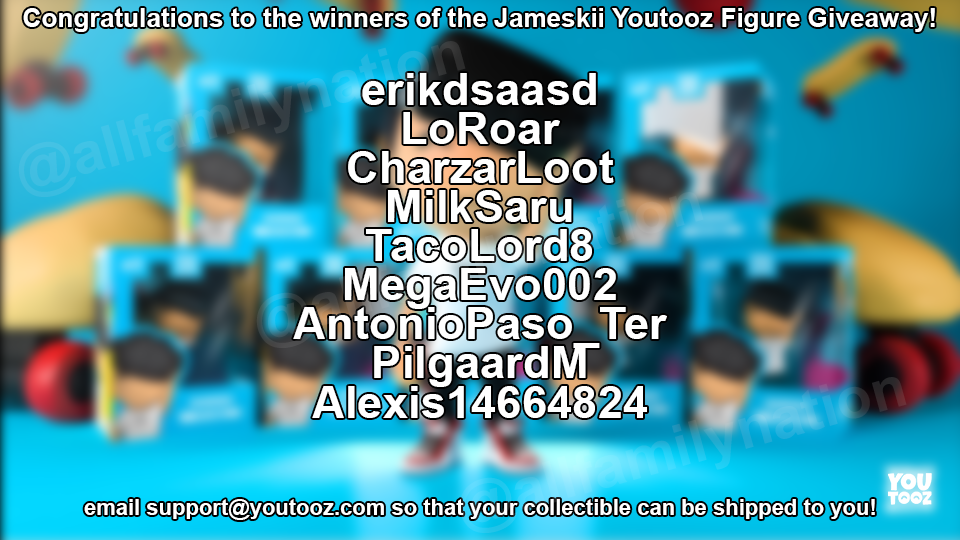 Jameskii Giveaway Winners r/Youtooz