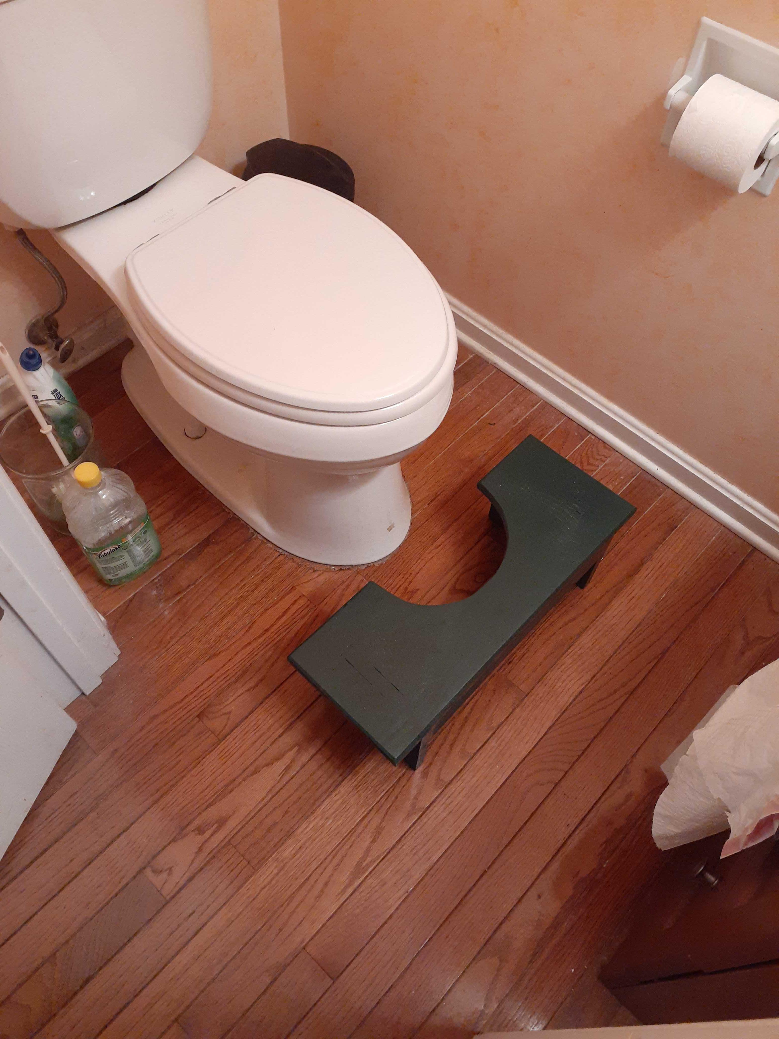 Today's project is a "squatty Potty". For my darling wife, who has IBS