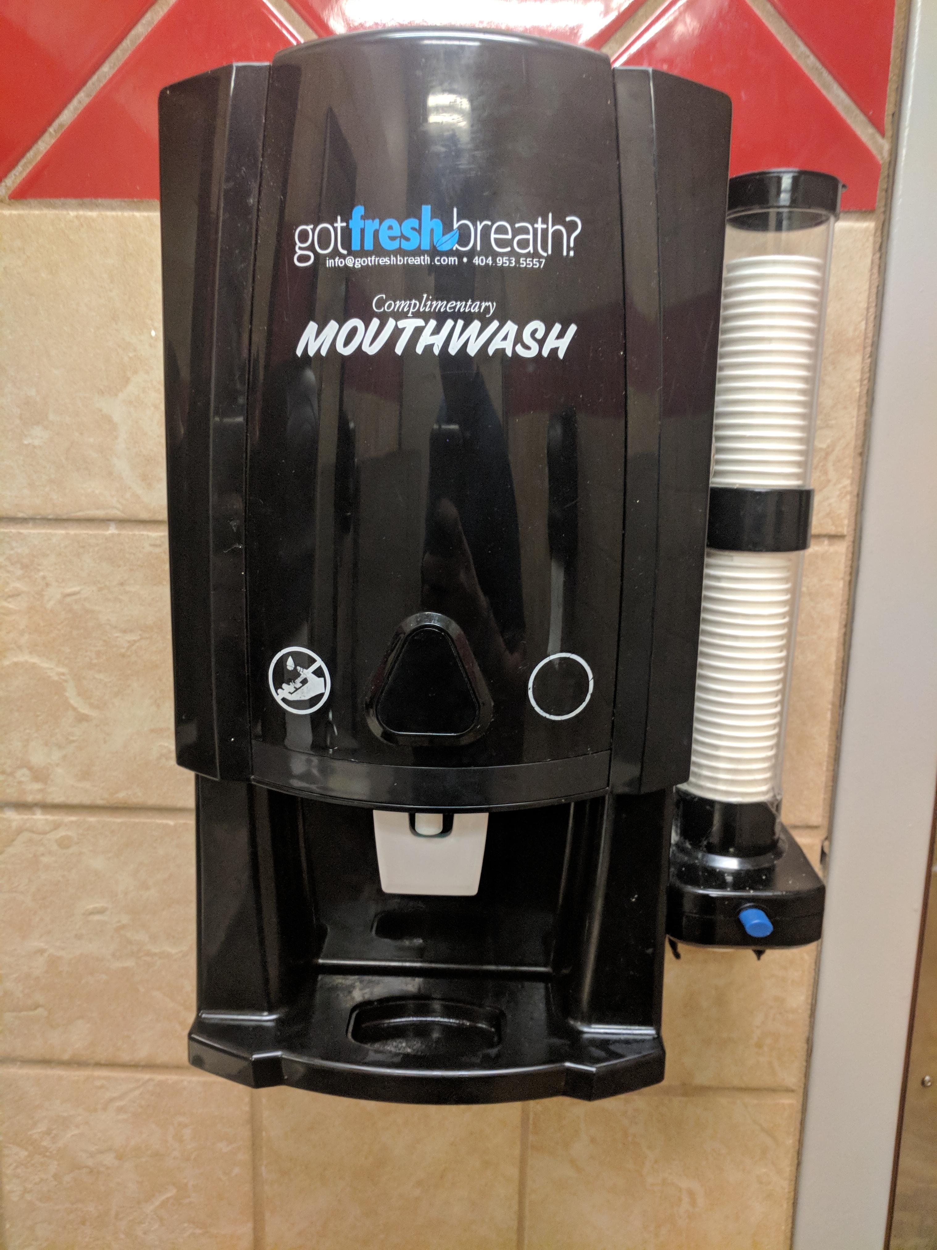 Mouthwash Dispenser at ChikFilA r/mildlyinteresting