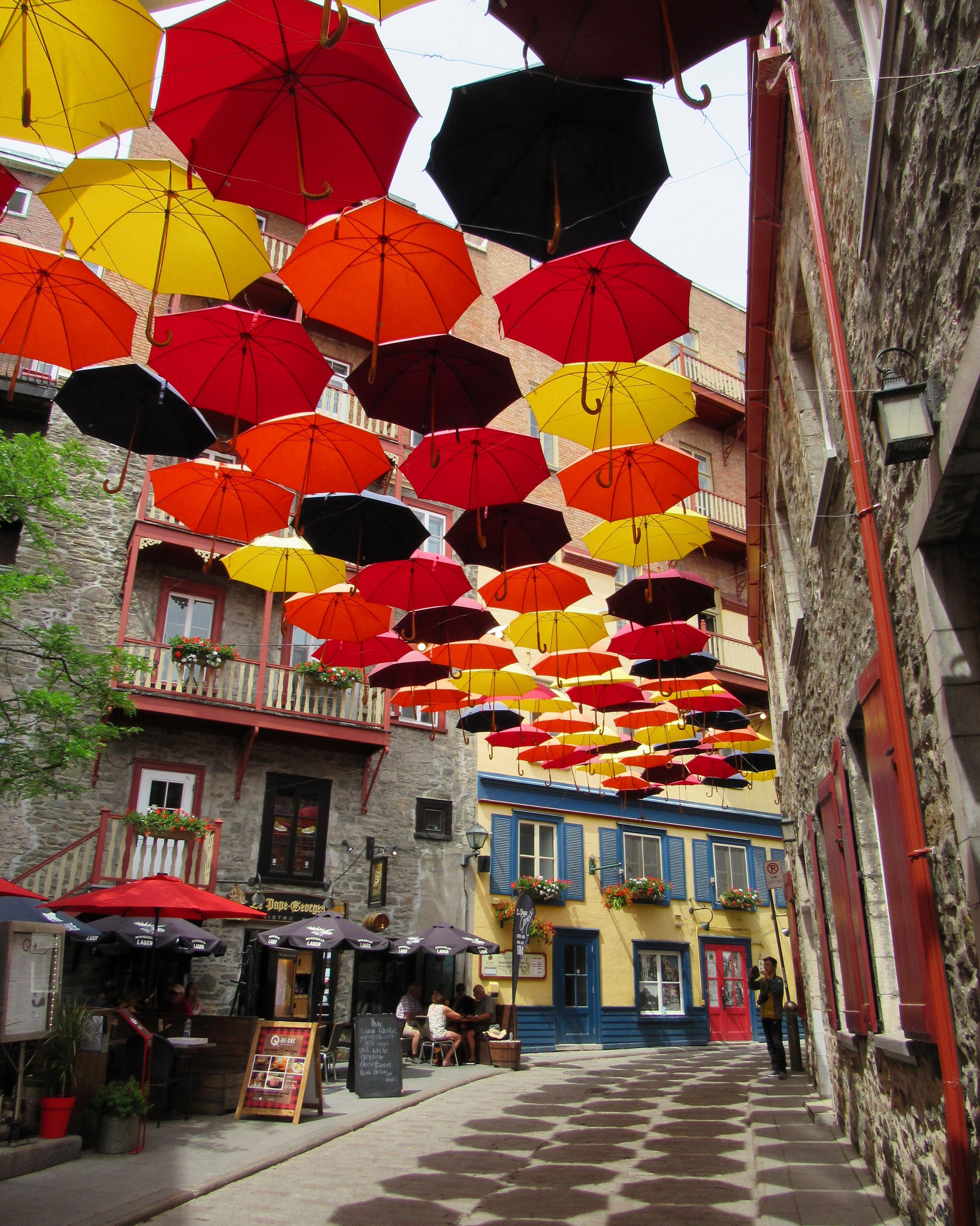 I loved when I went to Quebec City last year and they had umbrellas