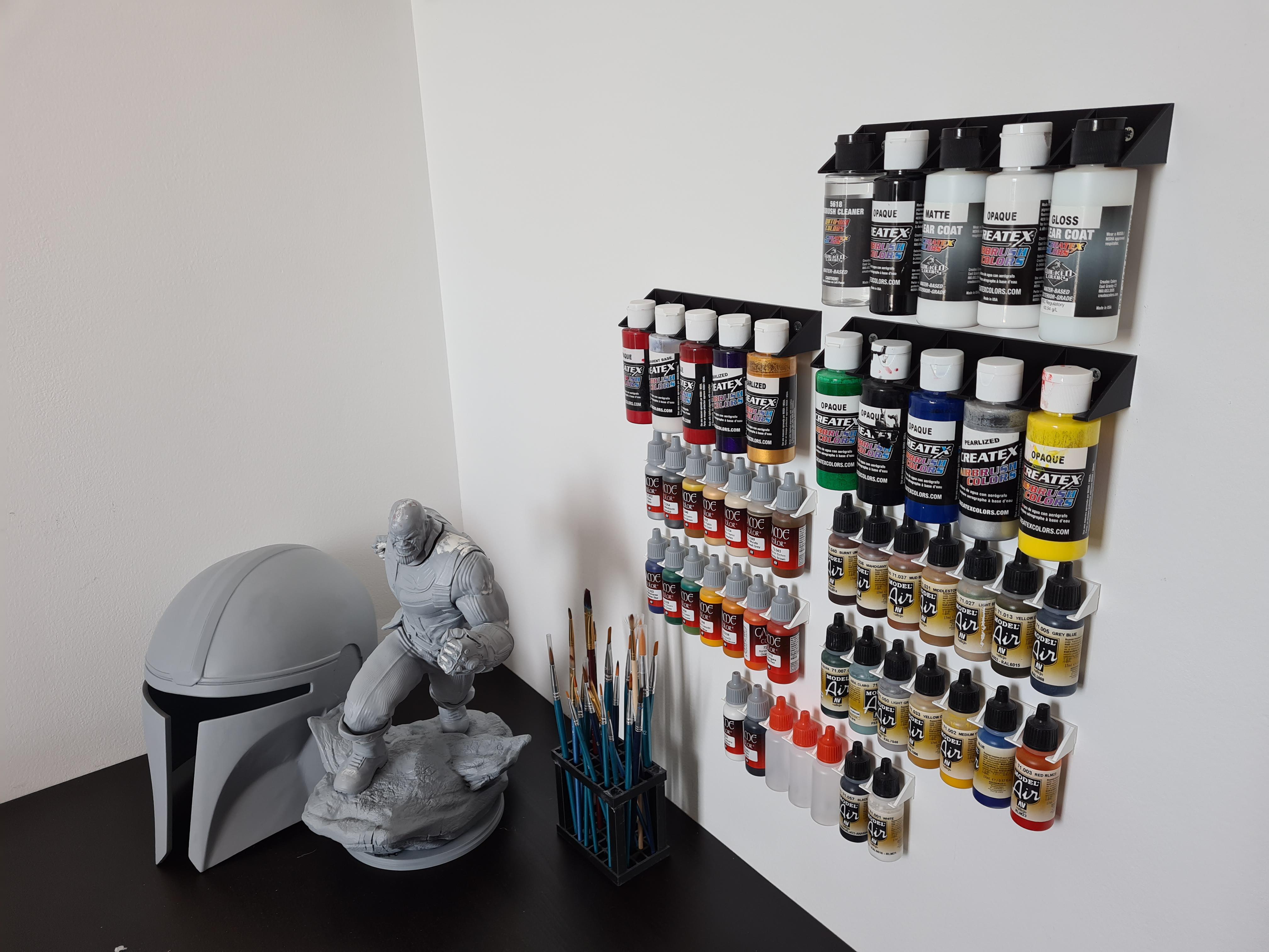Wall holders for my airbrush paint. r/functionalprint