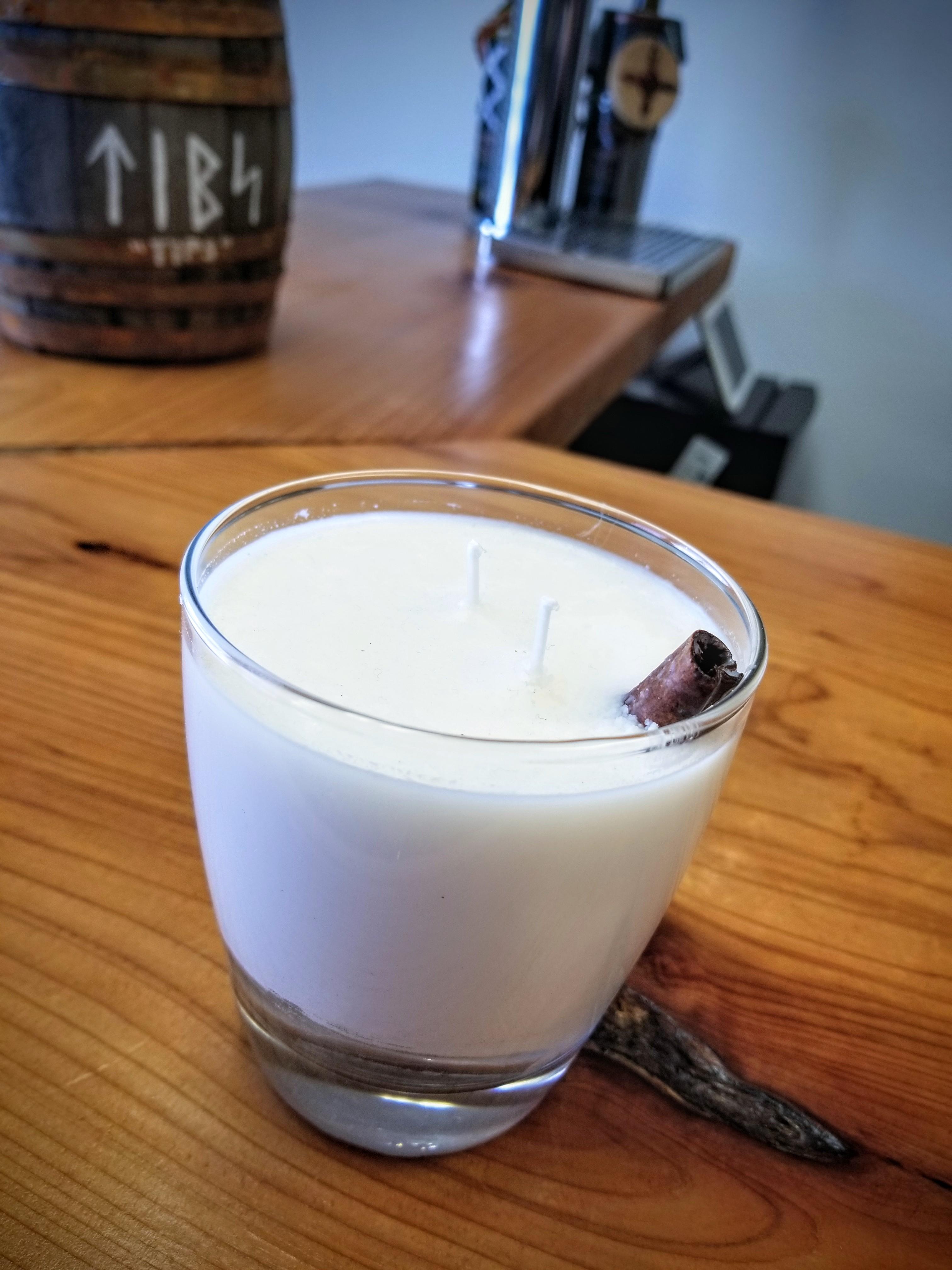 My homemade Cinnamon Candle sitting nicely at a local Meadery. r
