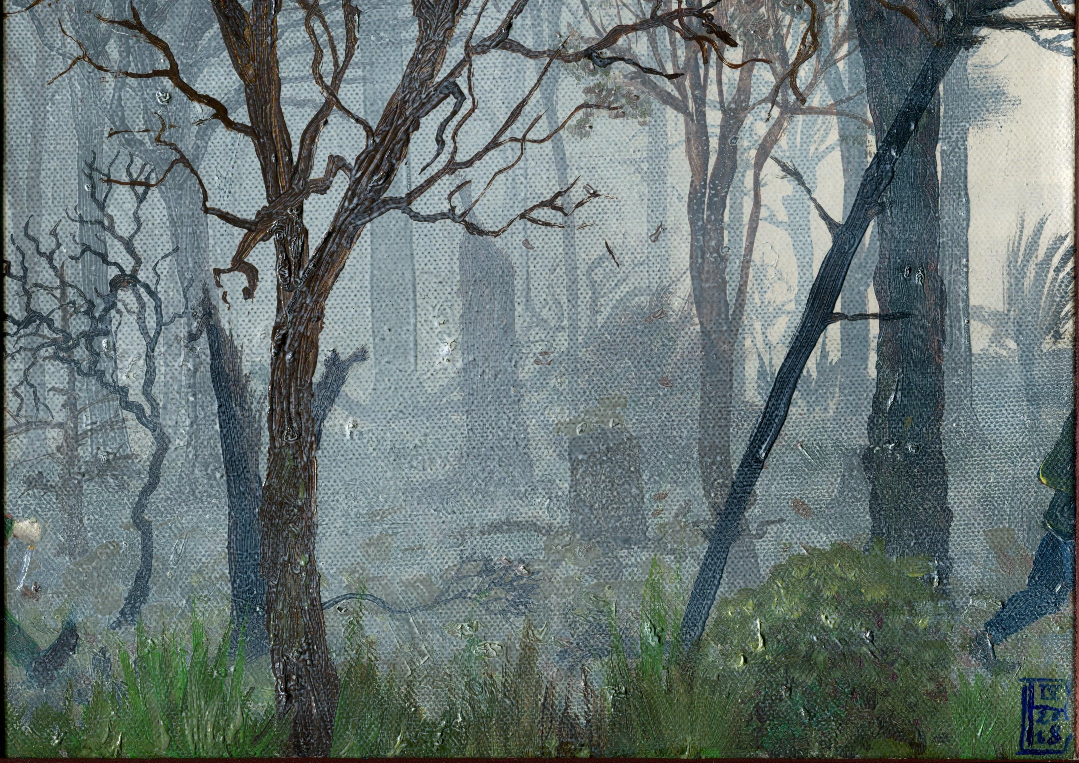 Foggy forest, oil on canvas, 30cm x 24cm r/painting