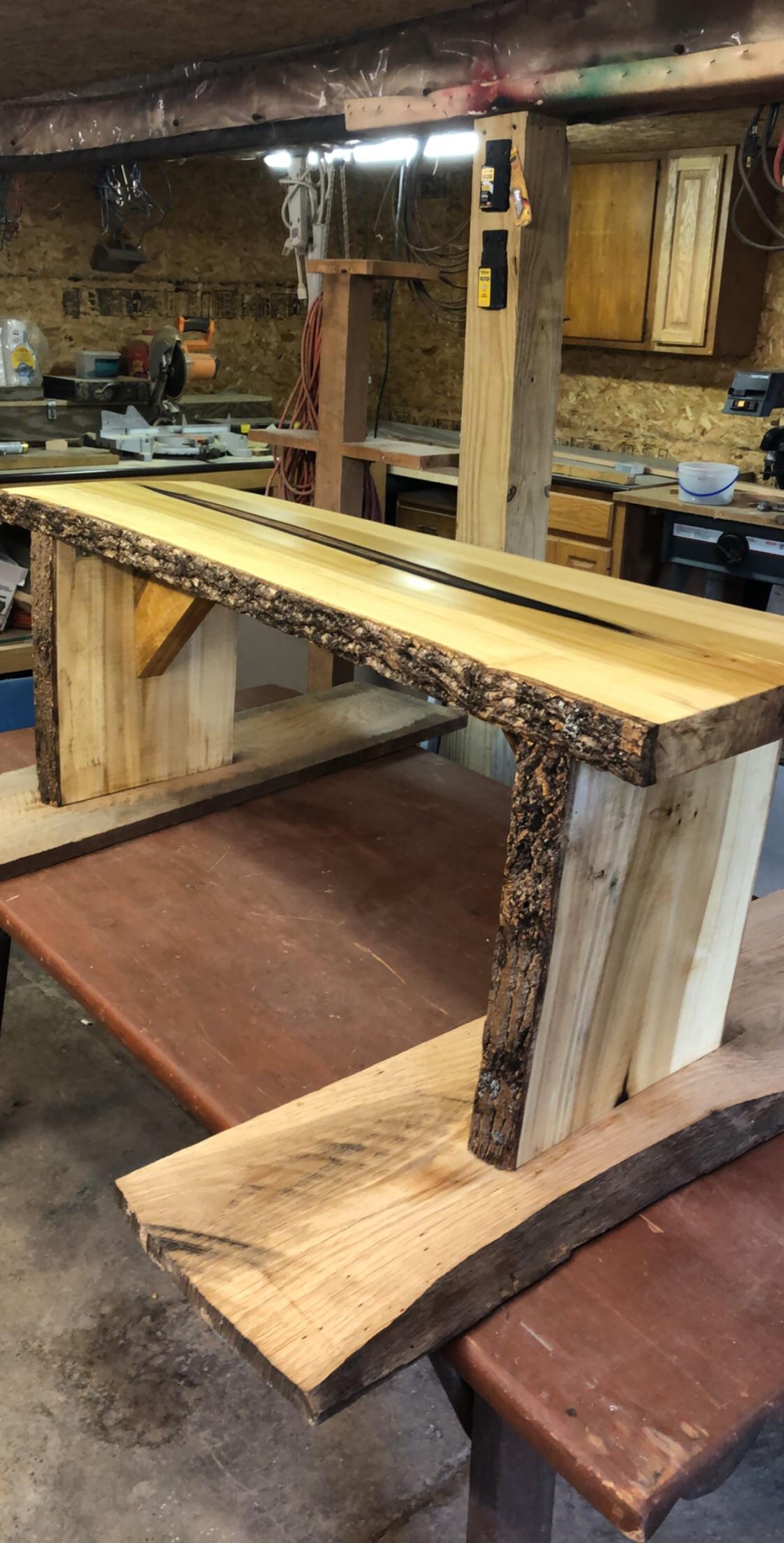 Live edge poplar bench r/woodworking