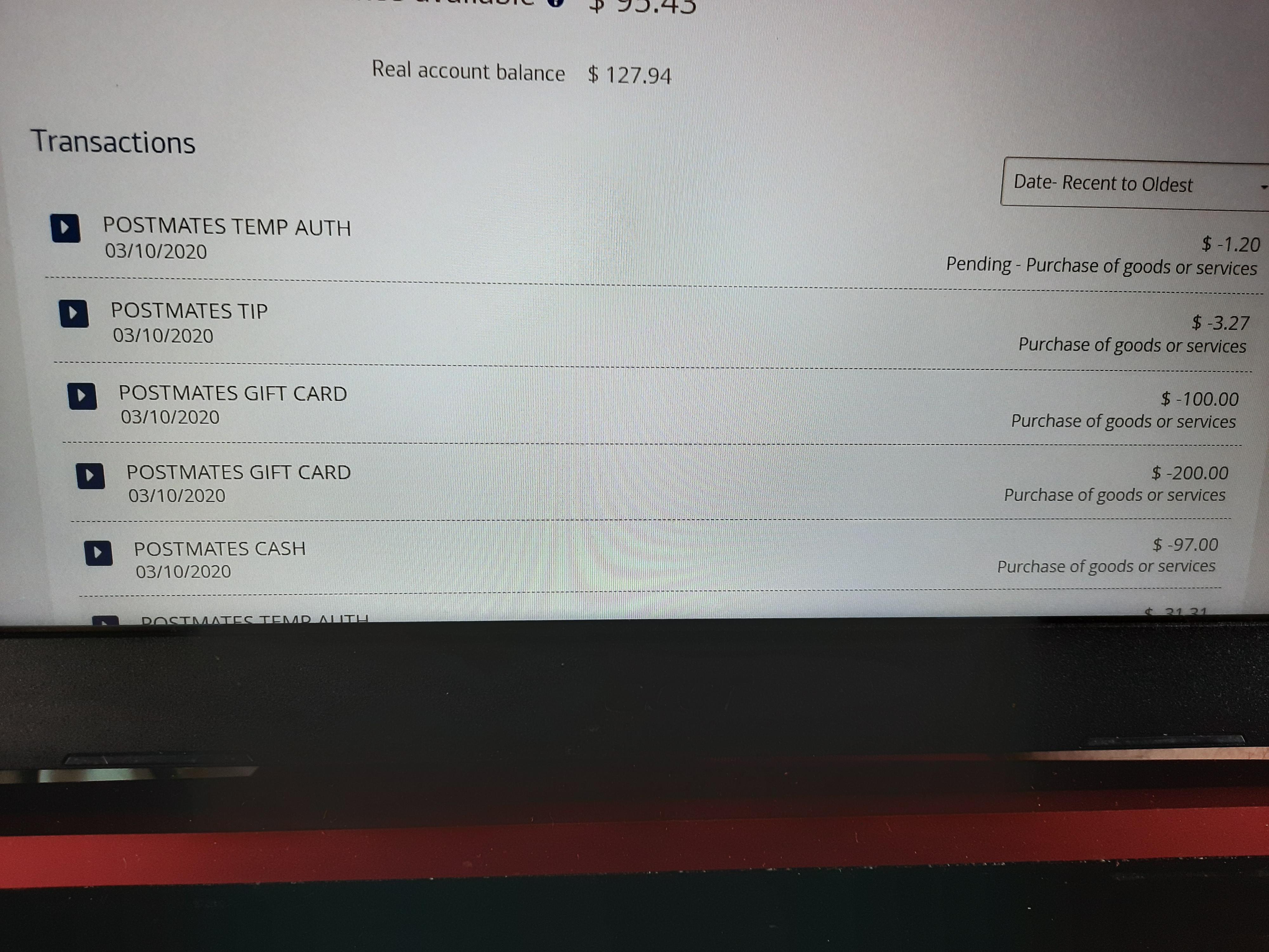 Is Postmates stealing my money because I never purchased any Postmates