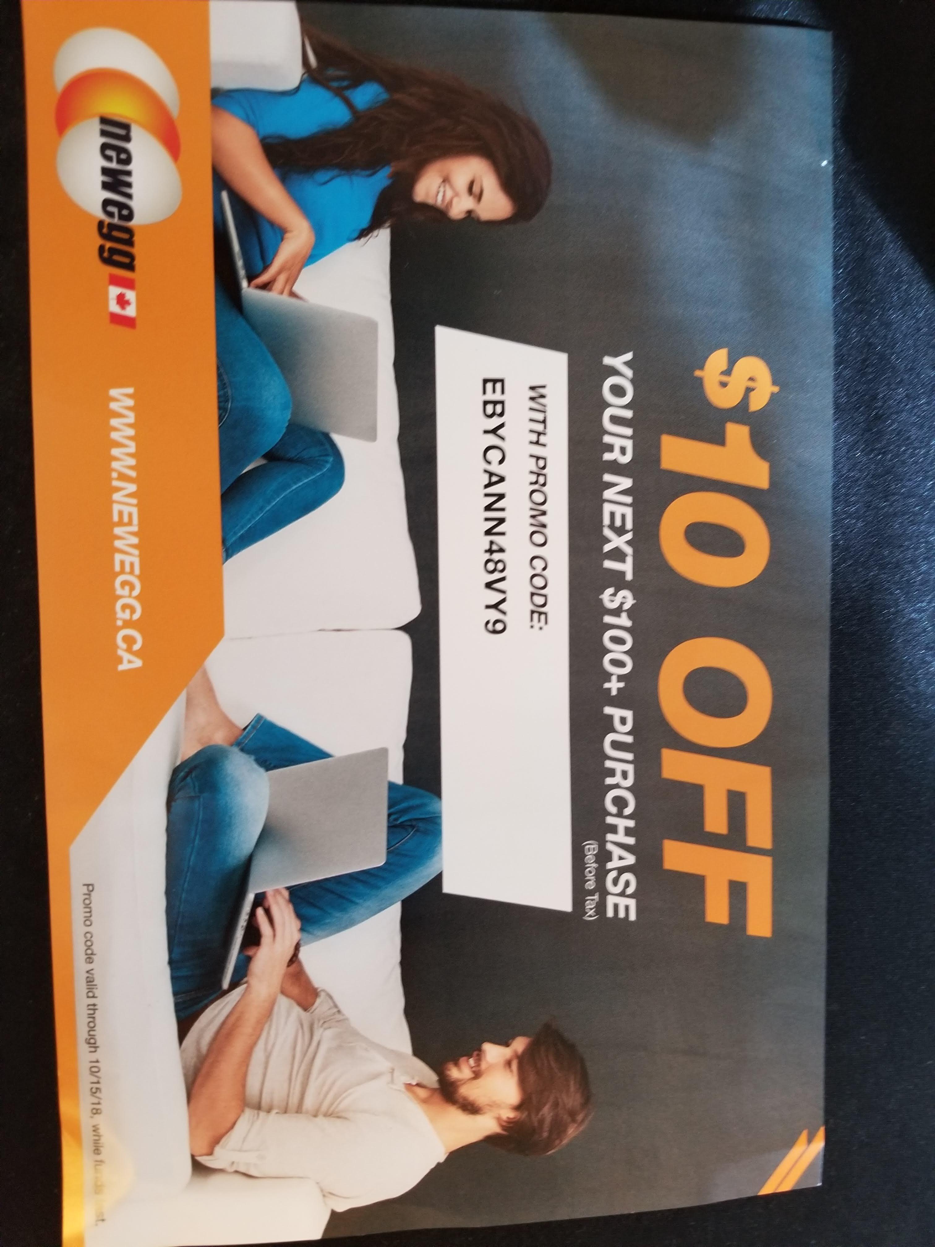 [COUPON] 10 off 100 [Newegg] r/bapcsalescanada