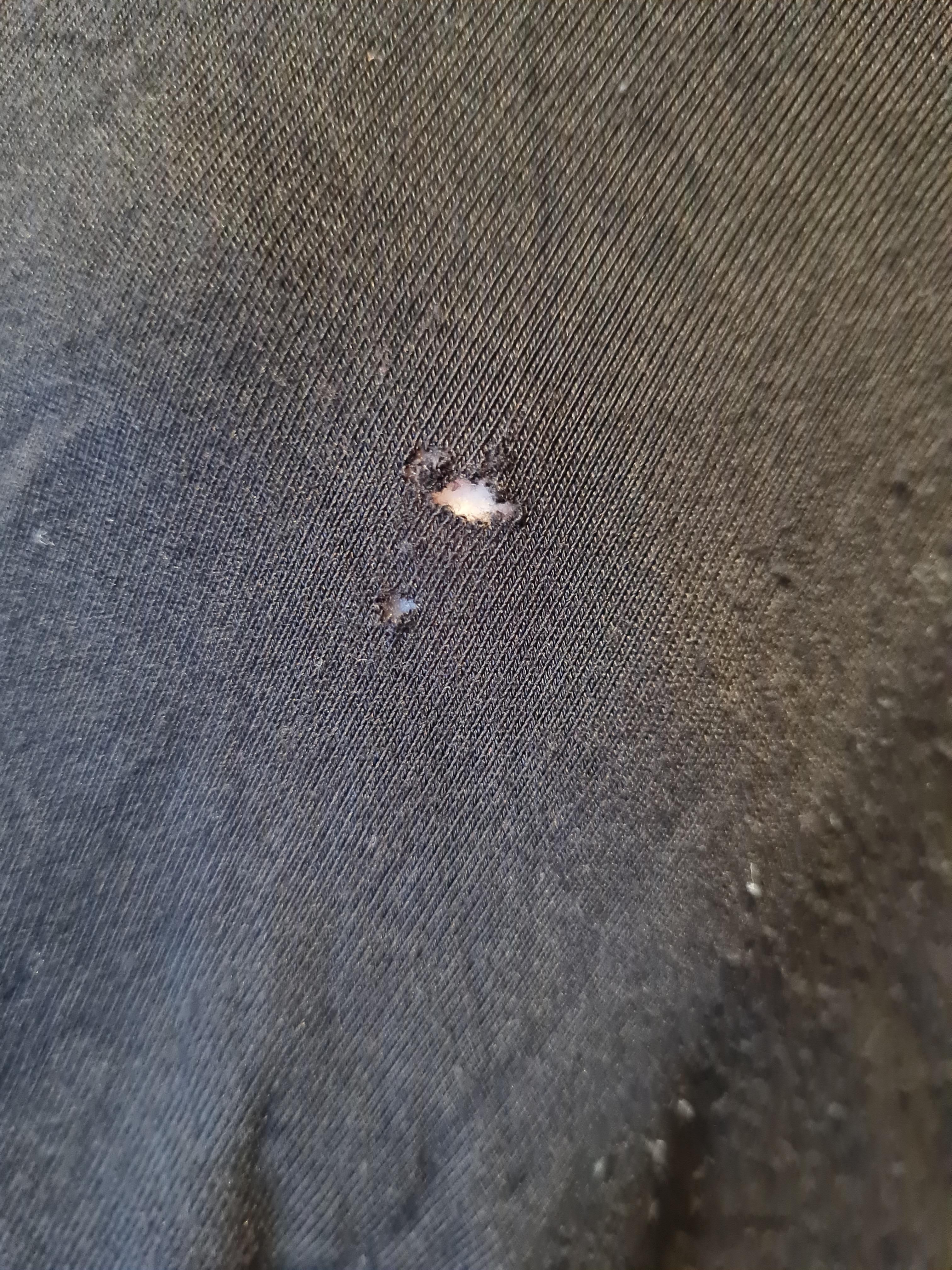 I was depilling my shirt with one of those little machines and it got