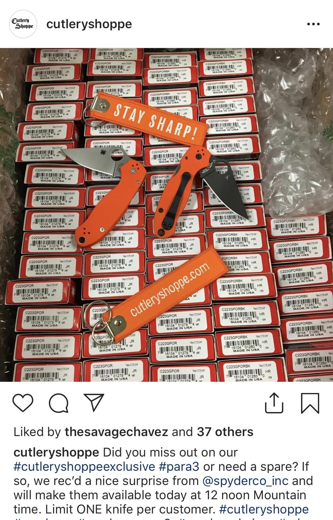 For those people that still want/need the cutlery shoppe para 3