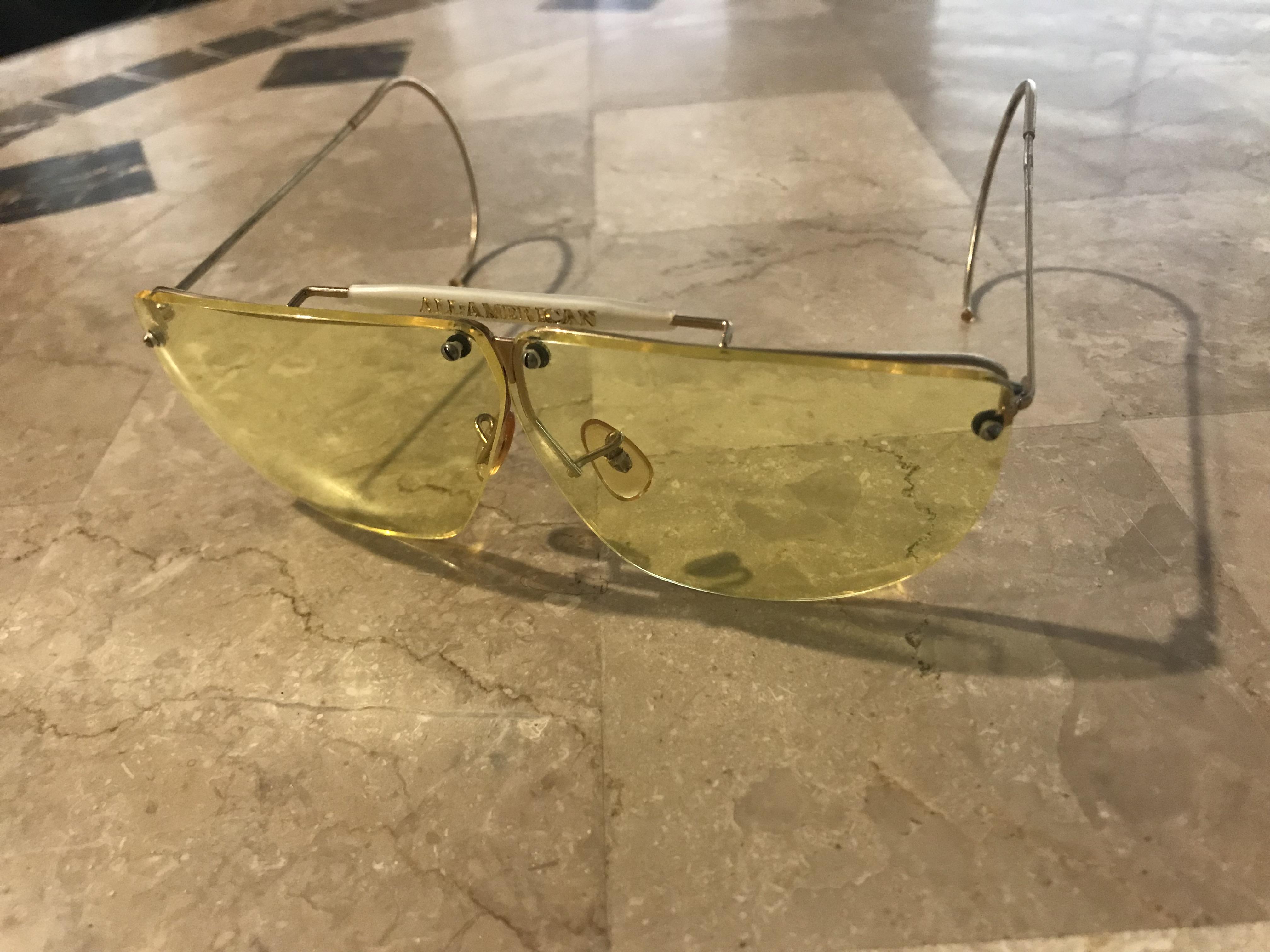 Picked up a pair of yellow lens shooting glasses? Possibly vintage