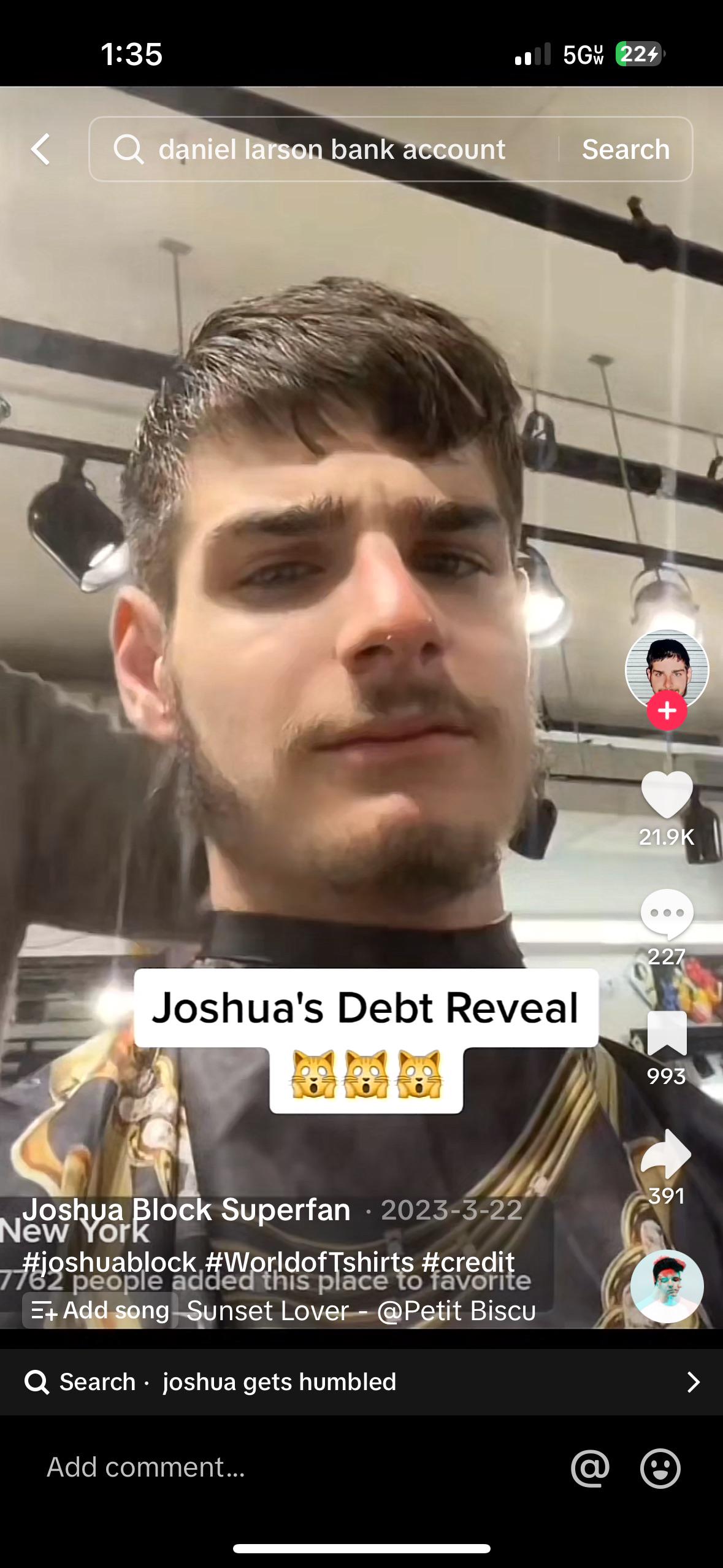 JOSHUA BLOCK LORE : Daniellarson