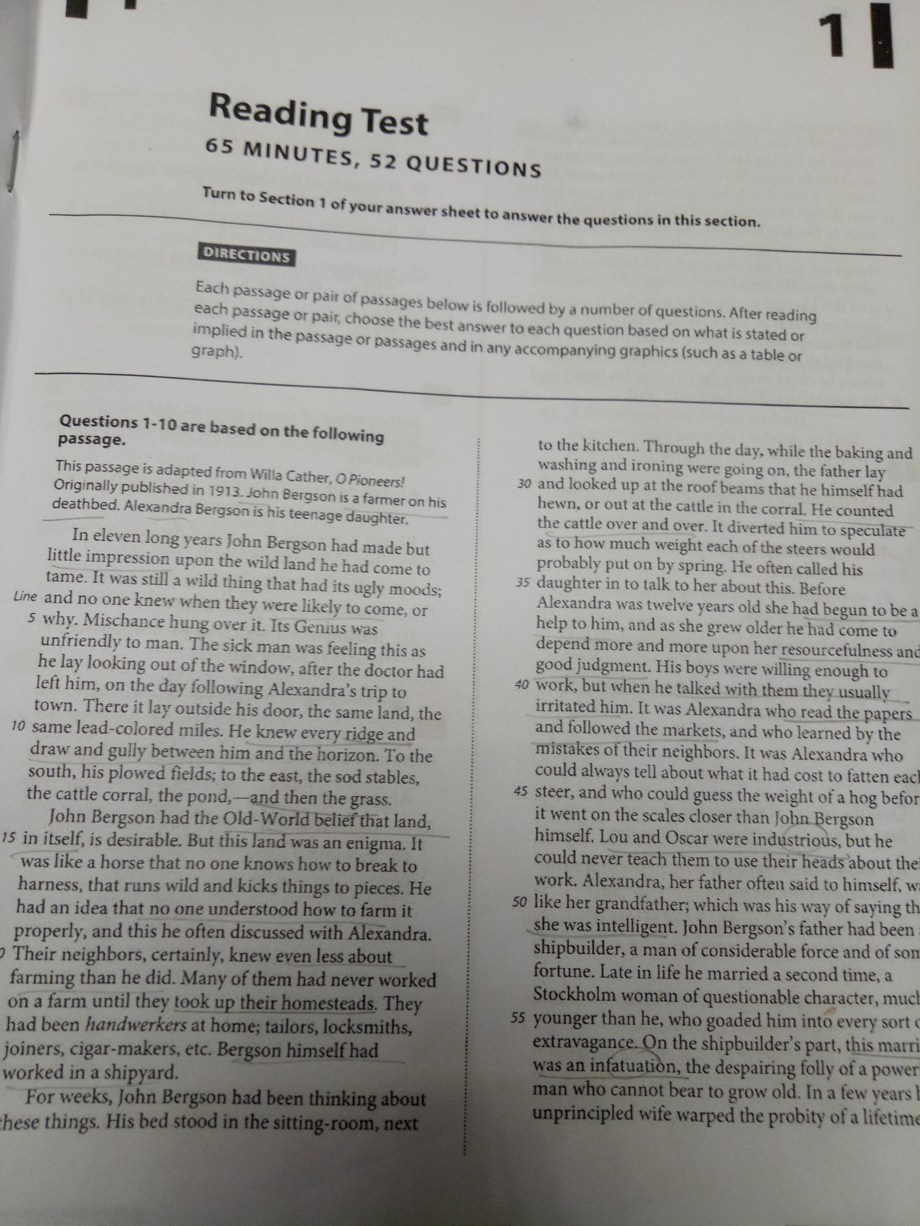 Does anyone have the answer key for October 2019 US SAT test? I got it