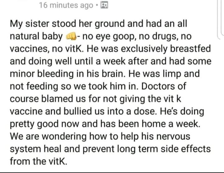 Funny how he got better right after the vitamin K... vaxxhappened