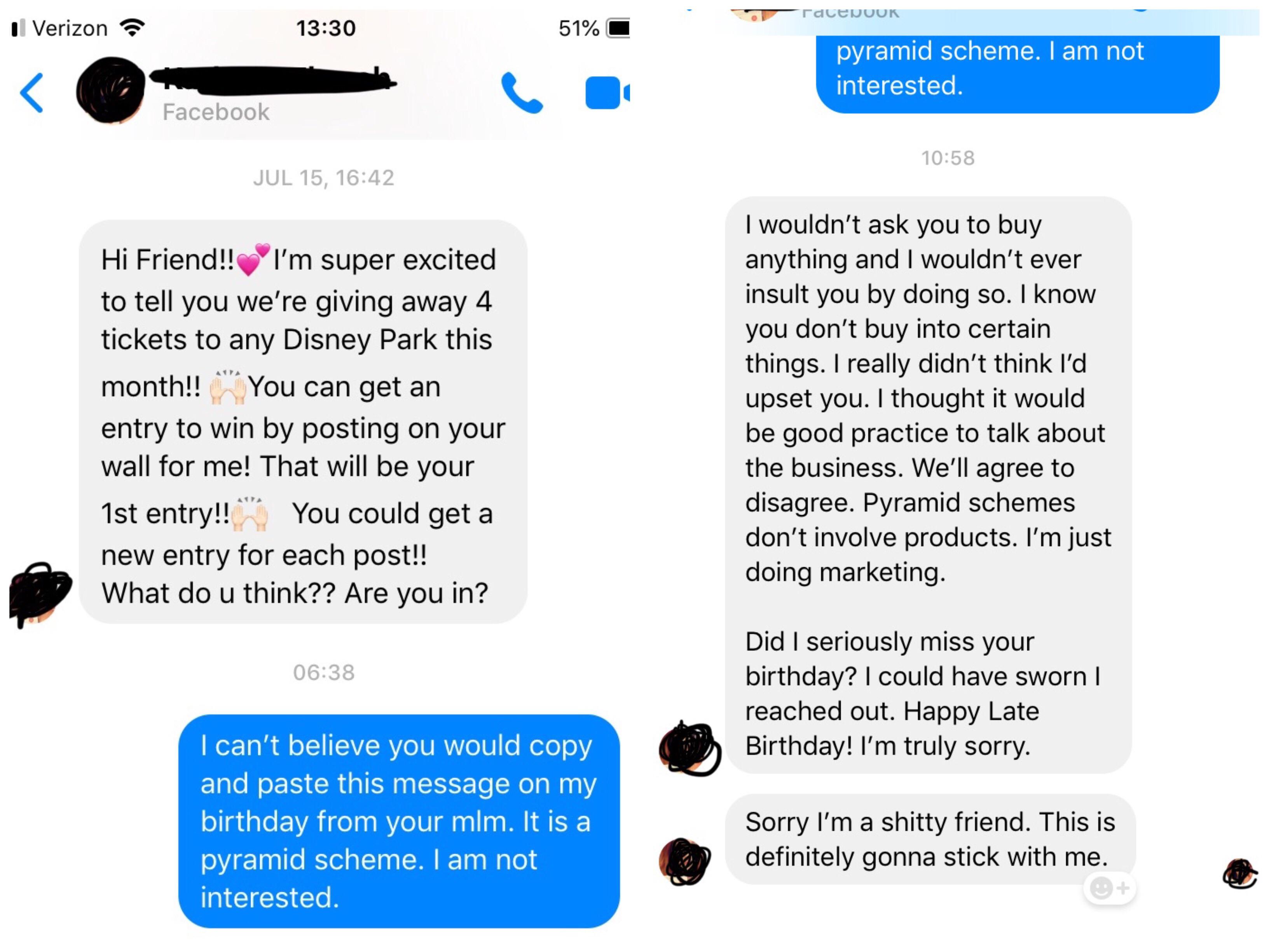 I almost accepted her apology but I’ve been blocked. There goes one of