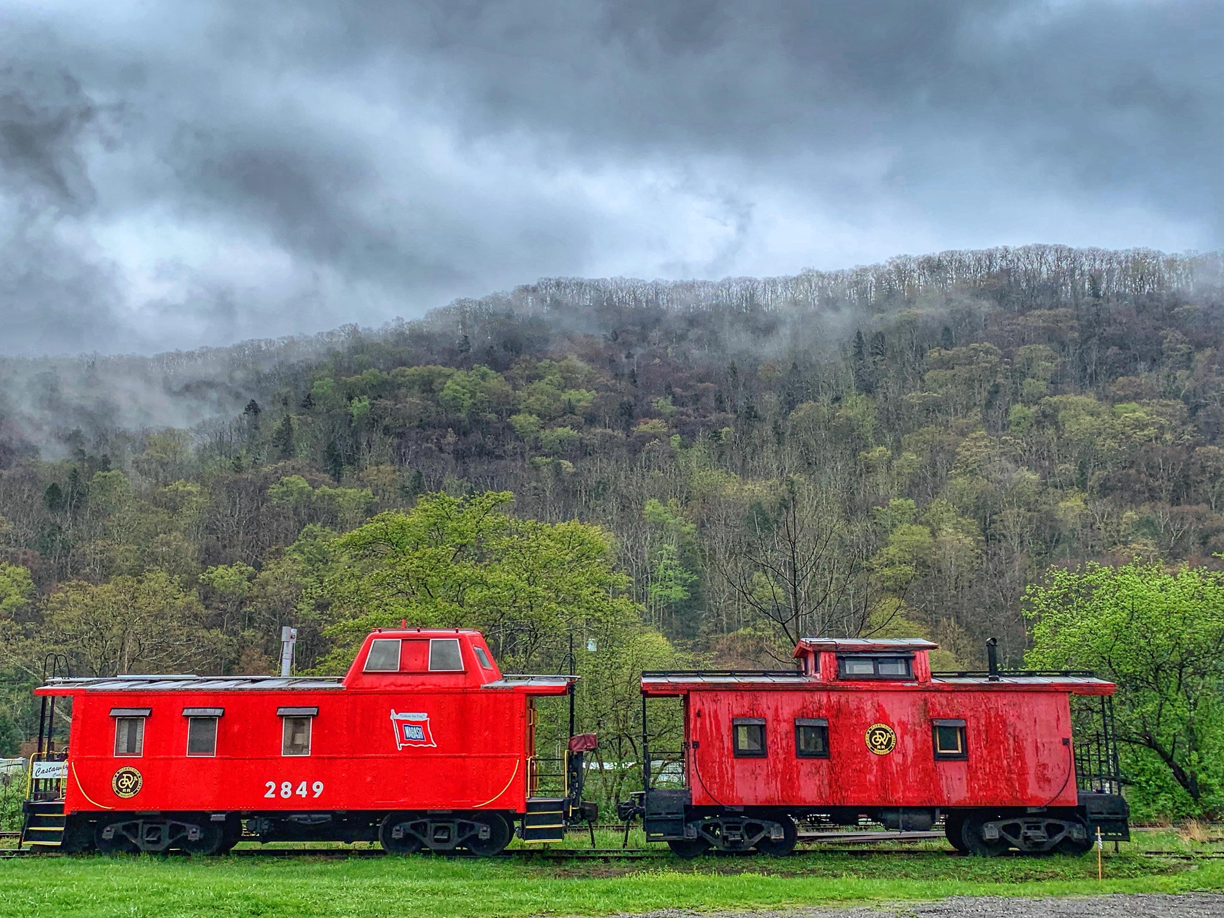 Little red cabooses! Another small town in WV where you can catch a