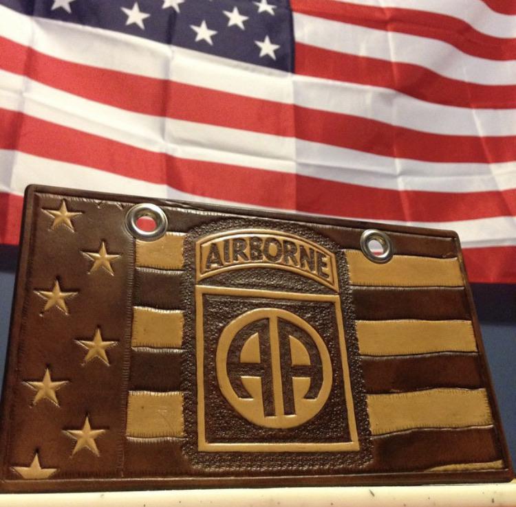 This is a “license plate” type piece I made for a disabled vet He