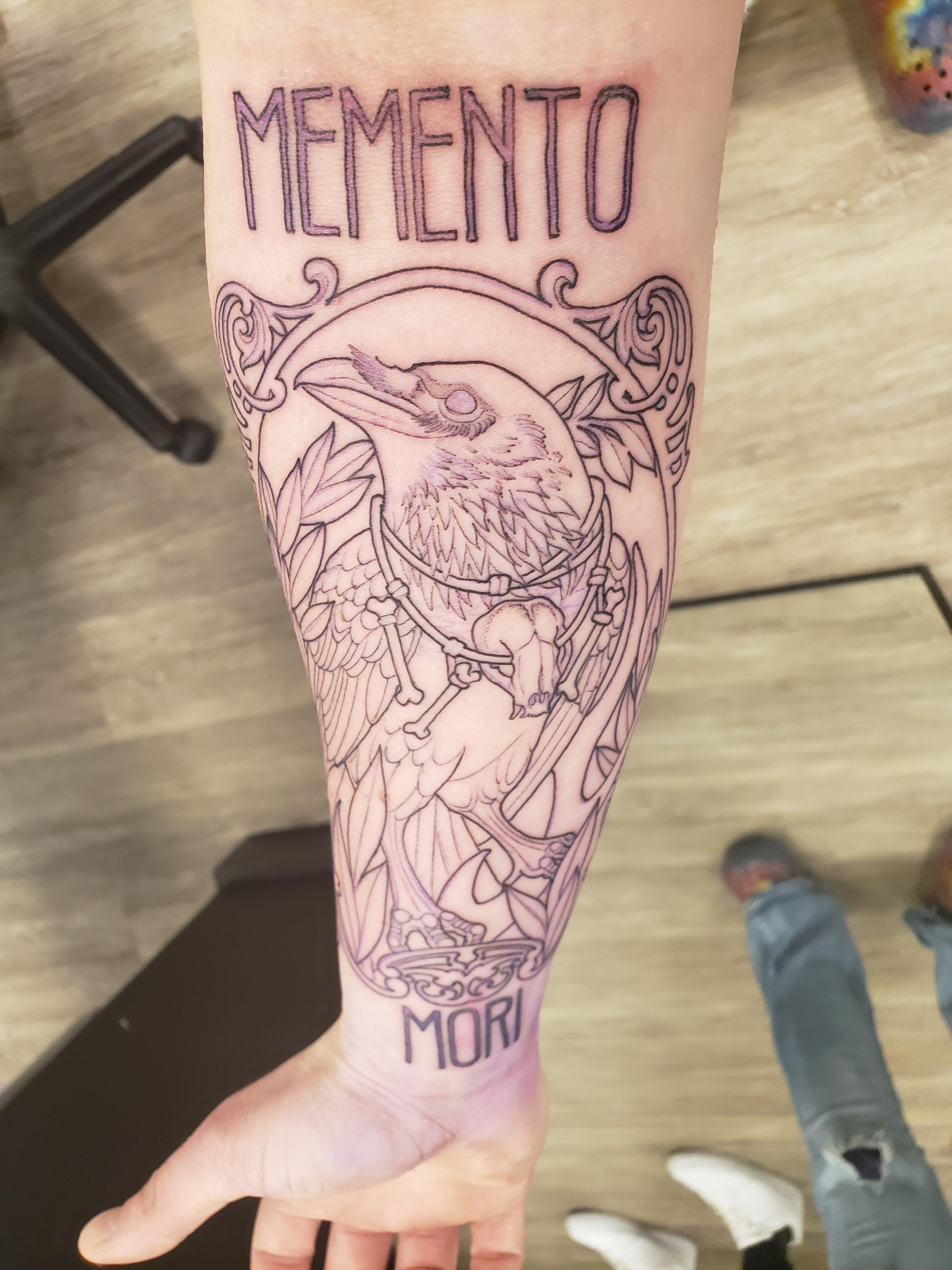 Memento Mori Raven Tattoo (Outline Only) By Ryan Rodriguez At On The Level Tattoo In Spokane, Wa : R/Tattoos 4032_x_3024_jpg