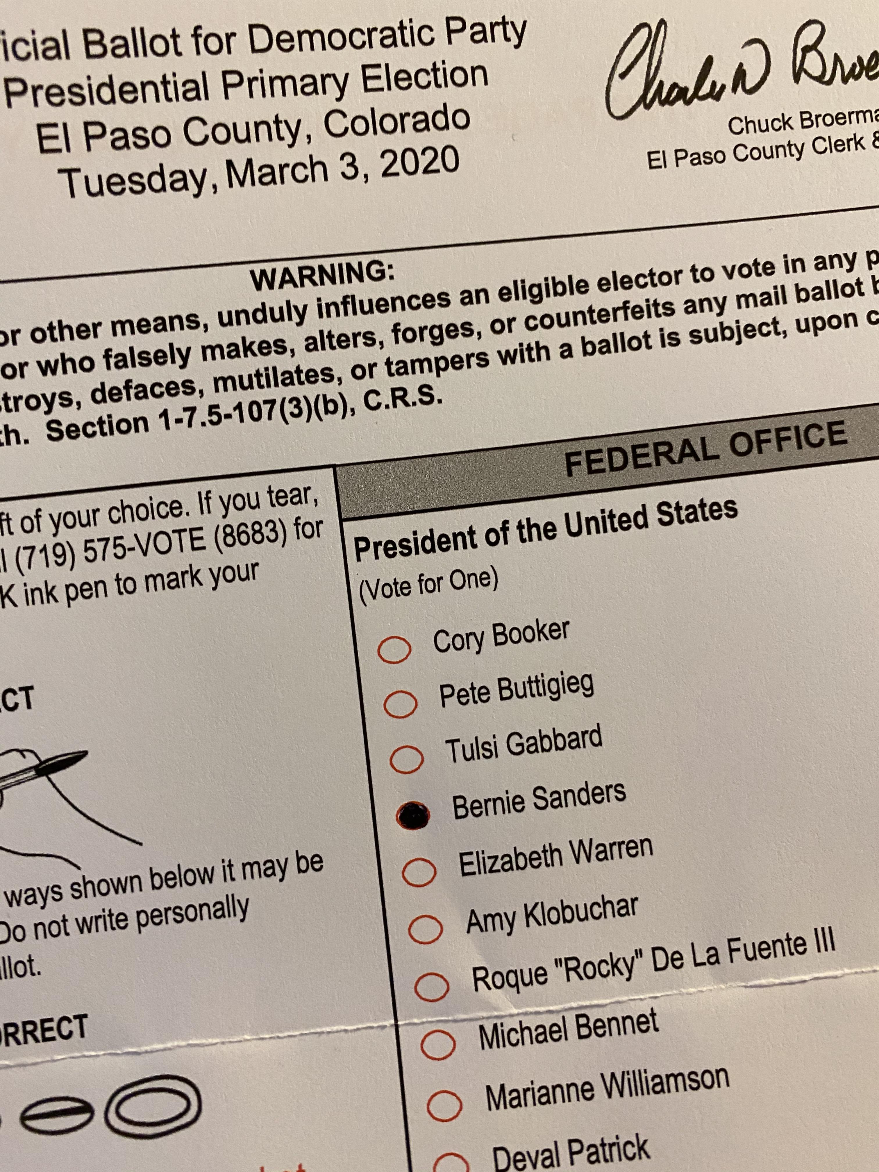 Got our ballots in Colorado! SandersForPresident