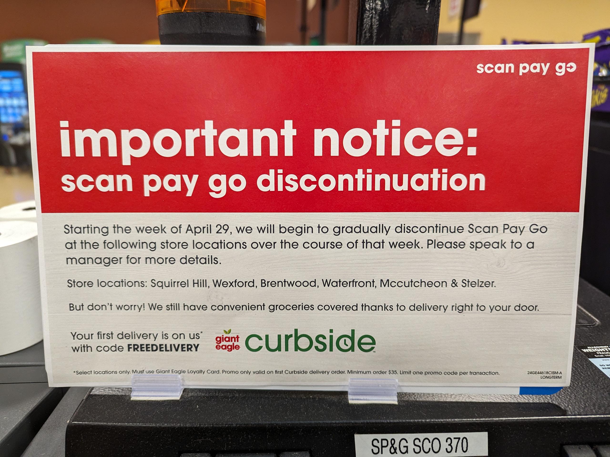 Giant Eagle killing Scan Pay Go at Waterfront & SQ Hill r/pittsburgh