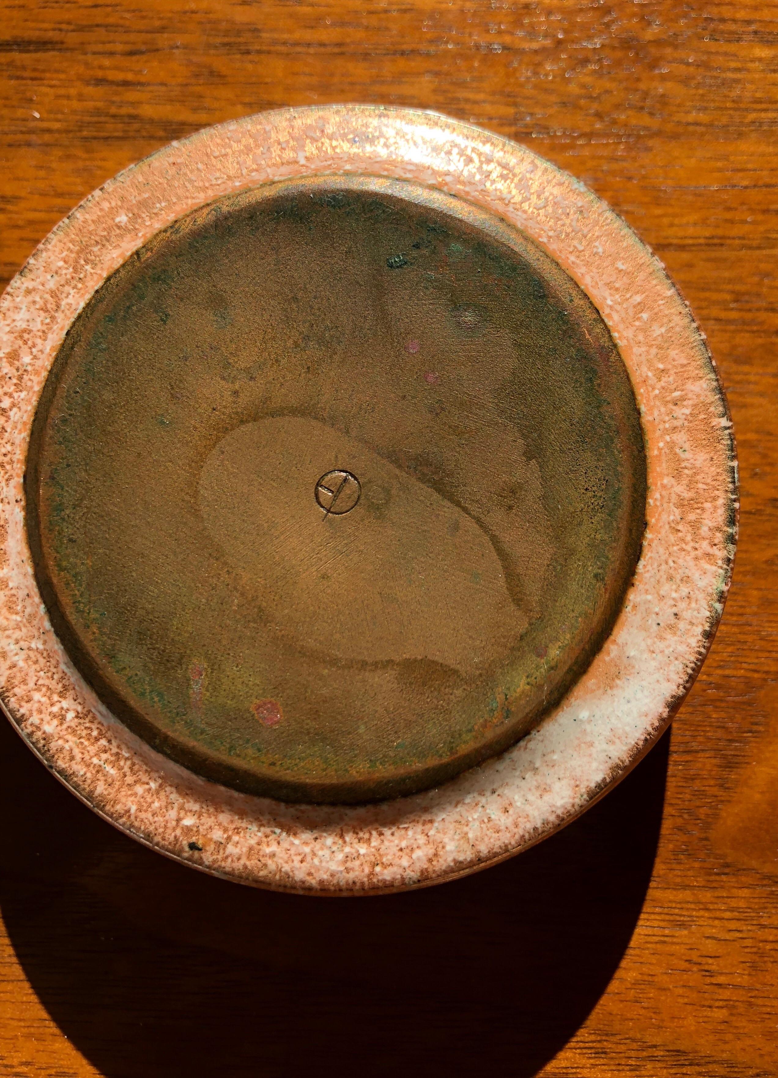 Any idea what this makers mark is? Copper/enamel dish. More pics in