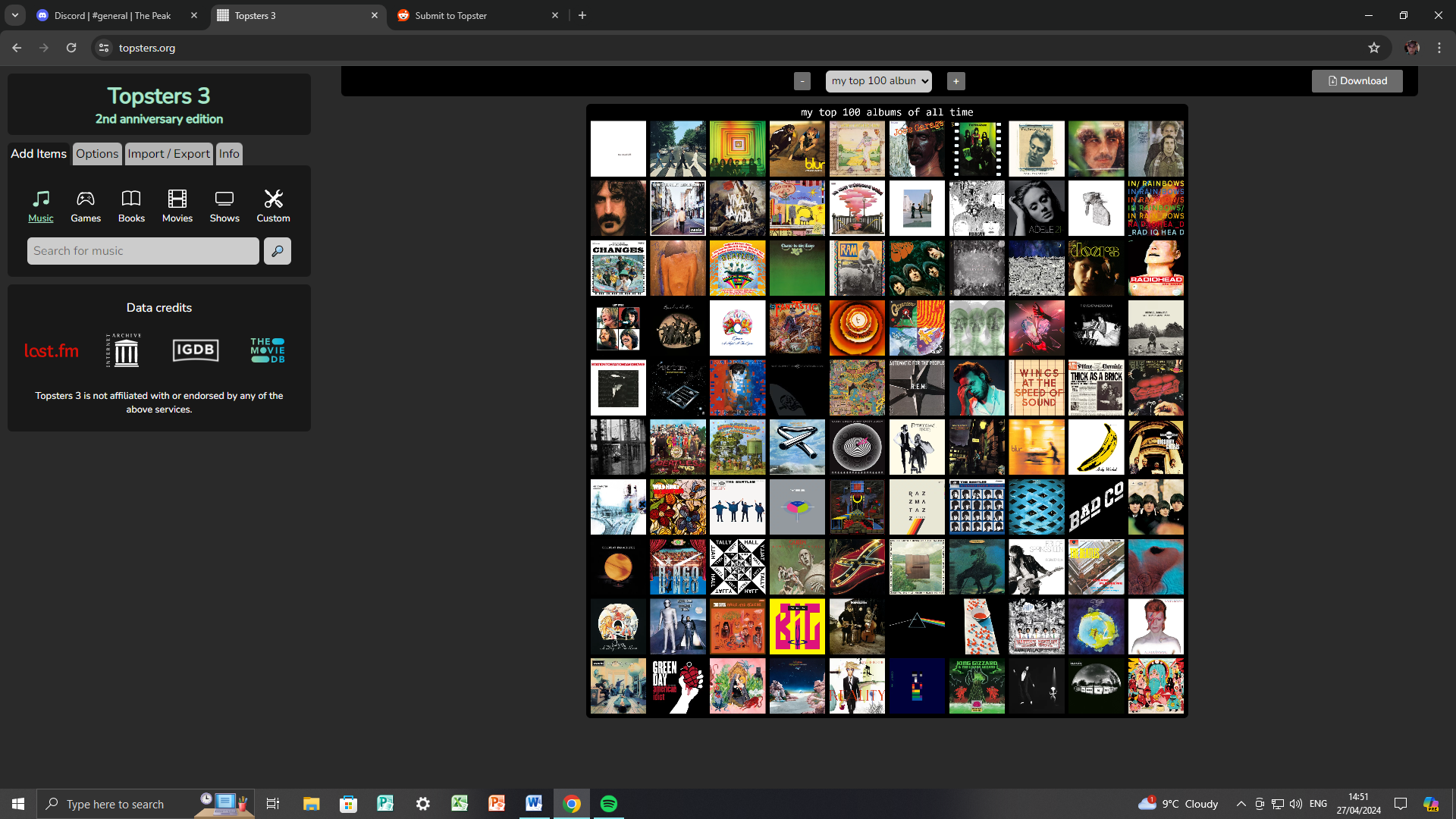 I made this on topsters 3 after topsters 2 was taken down r/Topster