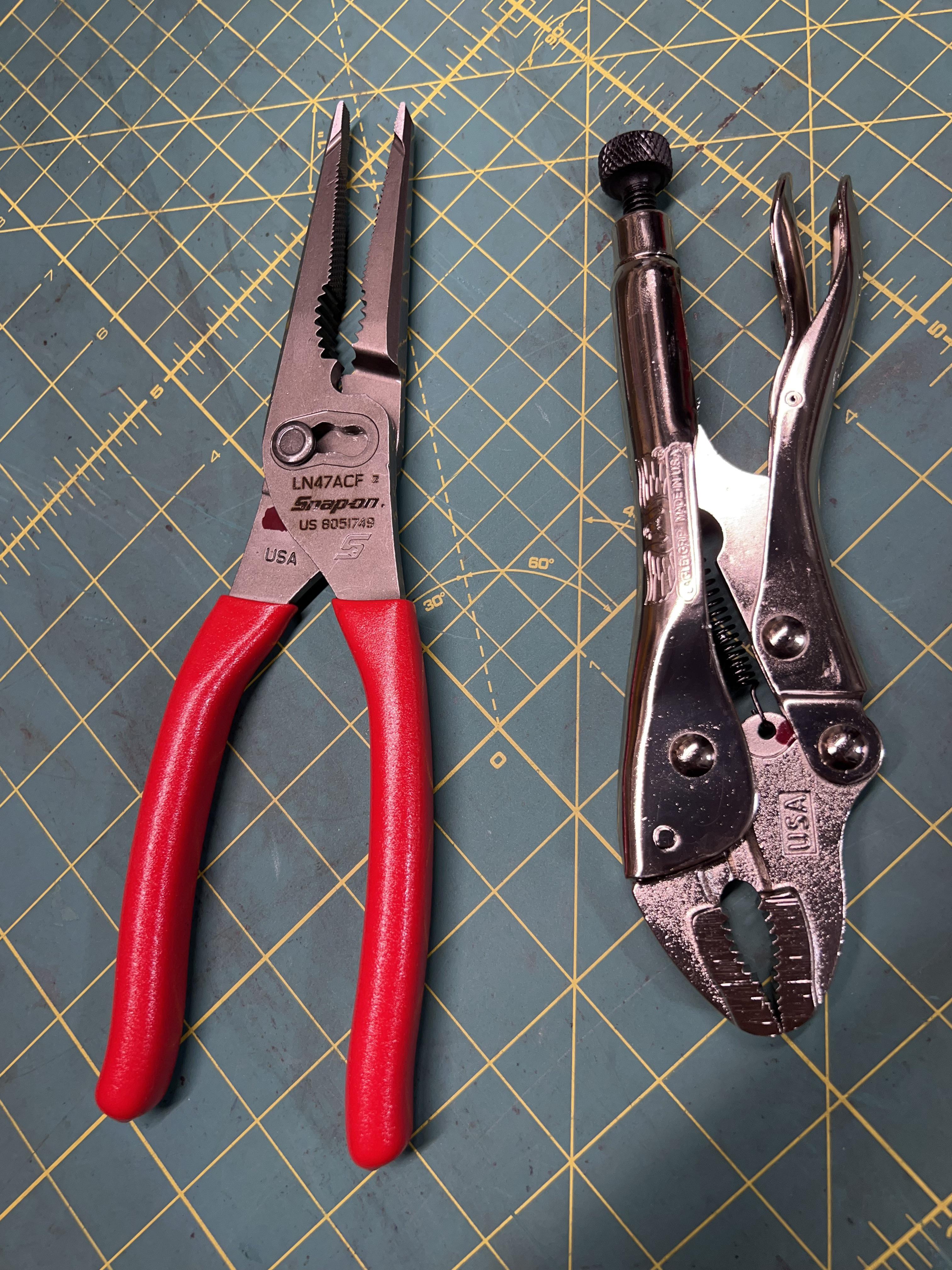 Two newest additions to the box. Talon grip combo needle nose and 7