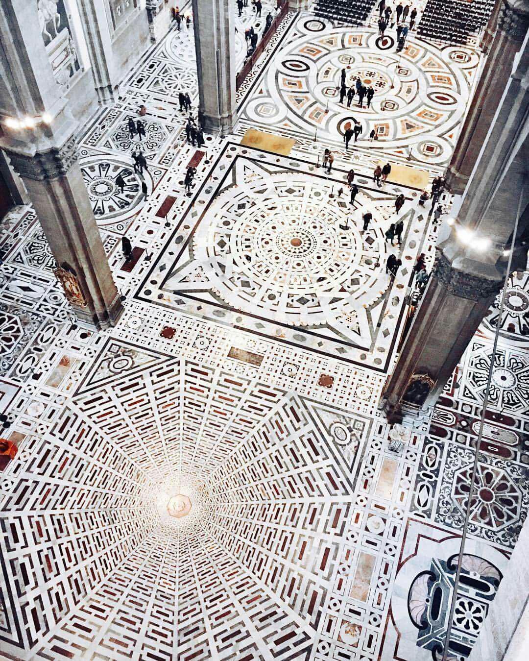 The marble mosaic floor of the Florence Cathedral. Italy, 16th century