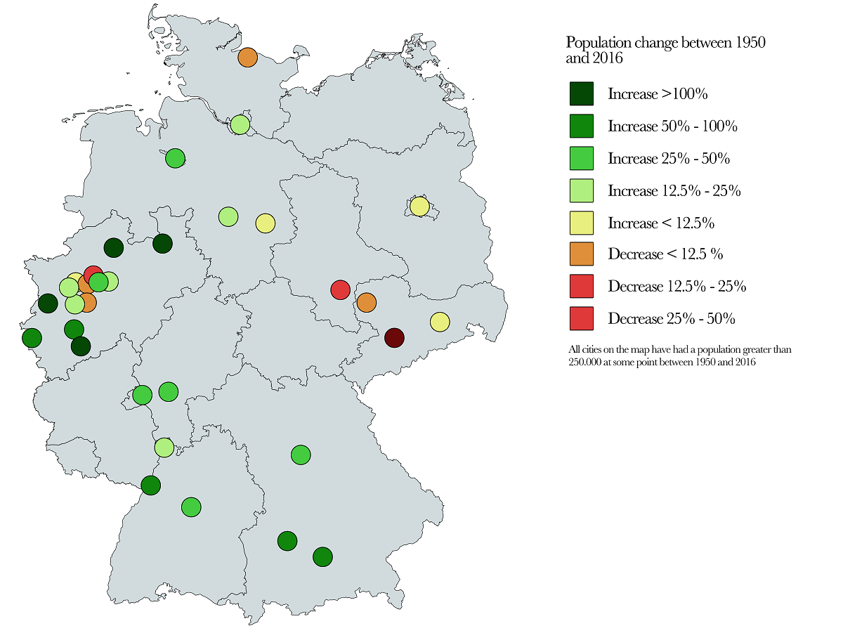 Population change of German cities between 1950 and 2016 [OC] [1200 x