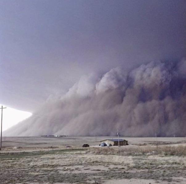 Dust storm approaching Tribune, Kansas (not my pic) weather
