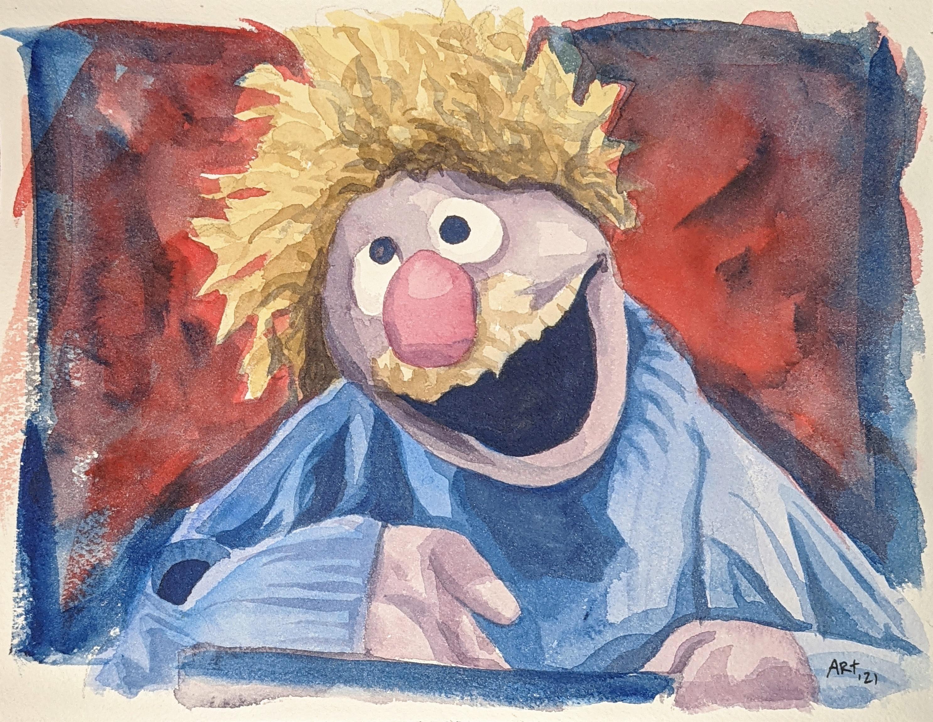 Harvey Kneeslapper, a watercolor by me r/SesameStreetMemes